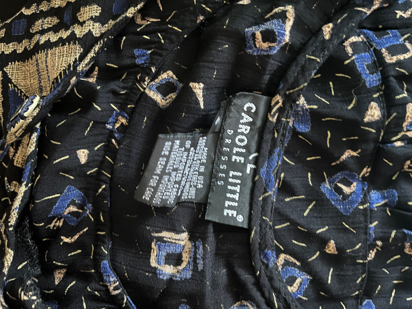90s ‘Carol Little’ Abstract Patterned Maxi Dress / Small