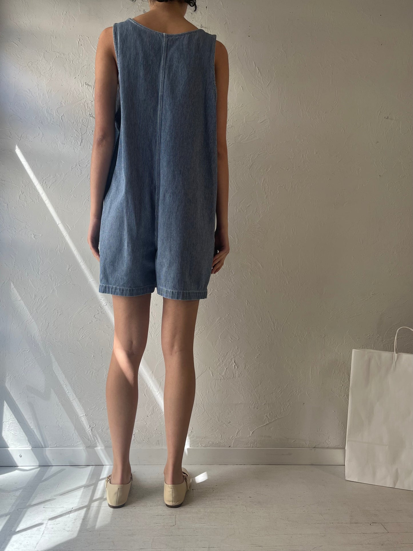 90s ‘Looney Tunes’ Denim Romper / Large