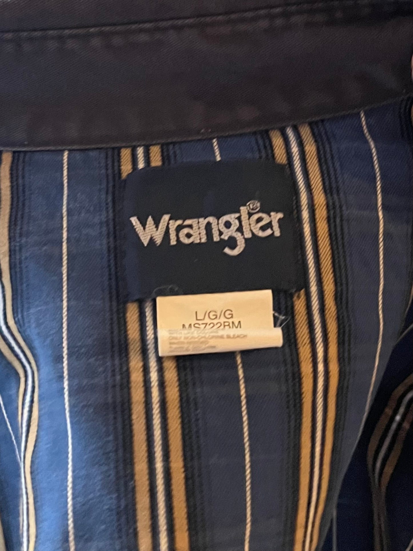Vintage ‘Wrangler’ Starched Western Cotton Snap up Shirt / Large