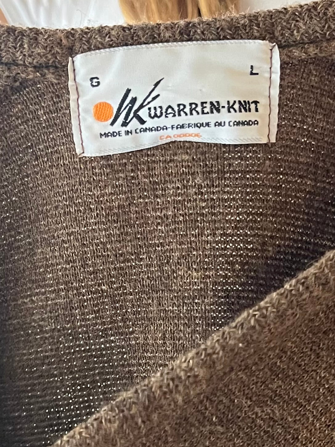 80s ‘Warren-Knit’ Brown V-Neck Minimalist Normcore Preppy Academia Cardigan Sweater / Large