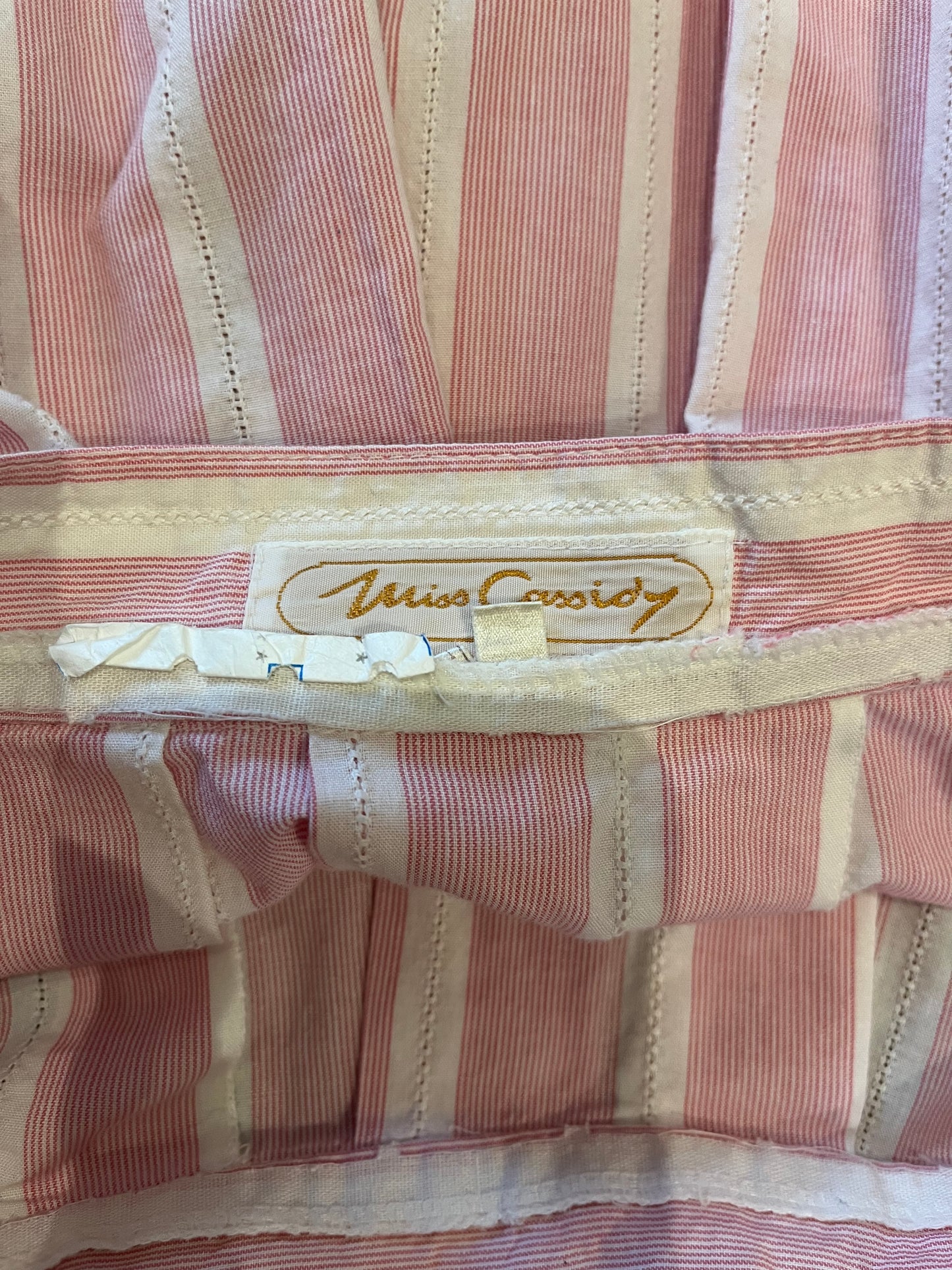 90s ‘Miss Cassidy’ Pink Striped Midi Skirt / Small