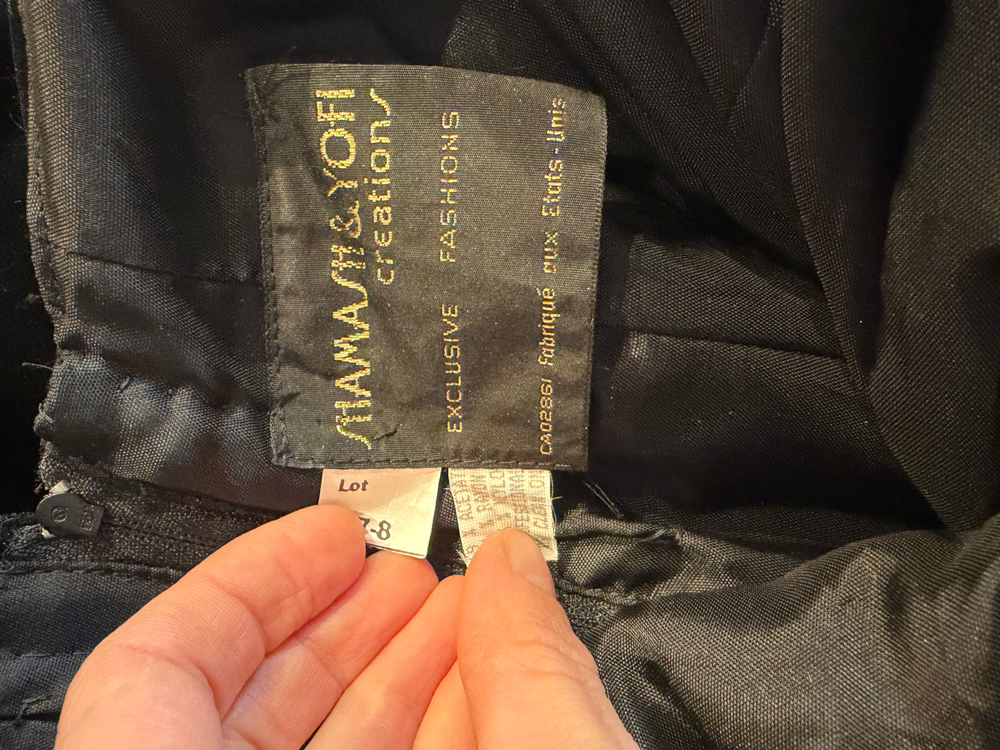 80s 'Shamash & Yofi Gunne Sax' Black Velvet Formal Dress / Small - Medium