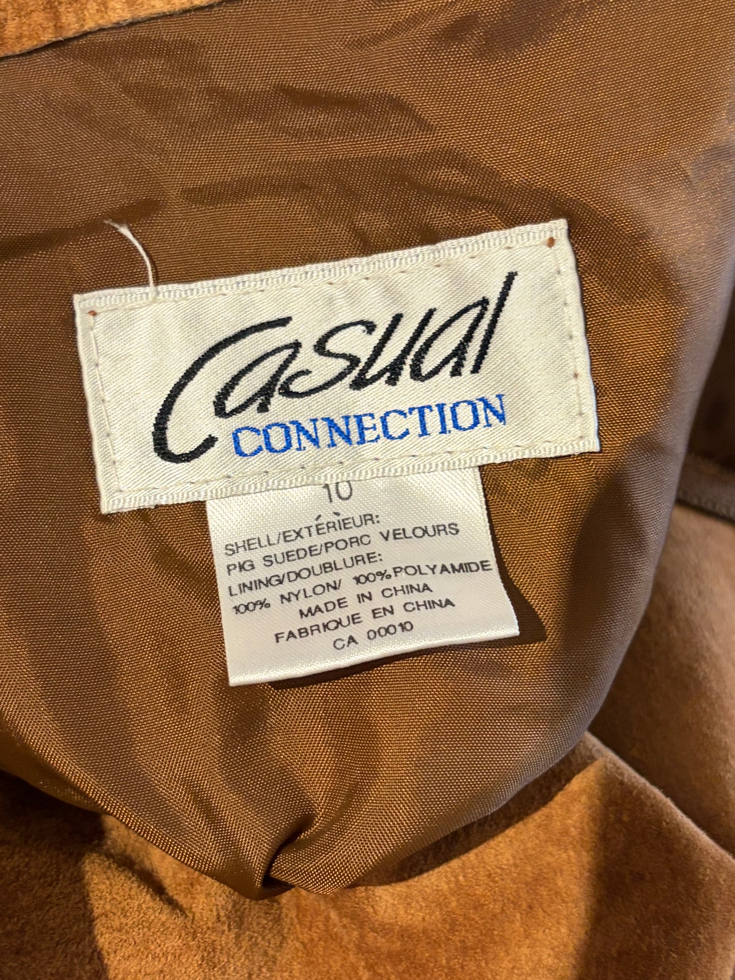 90s 'Casual Connection' Brown Suede Maxi Skirt / Medium