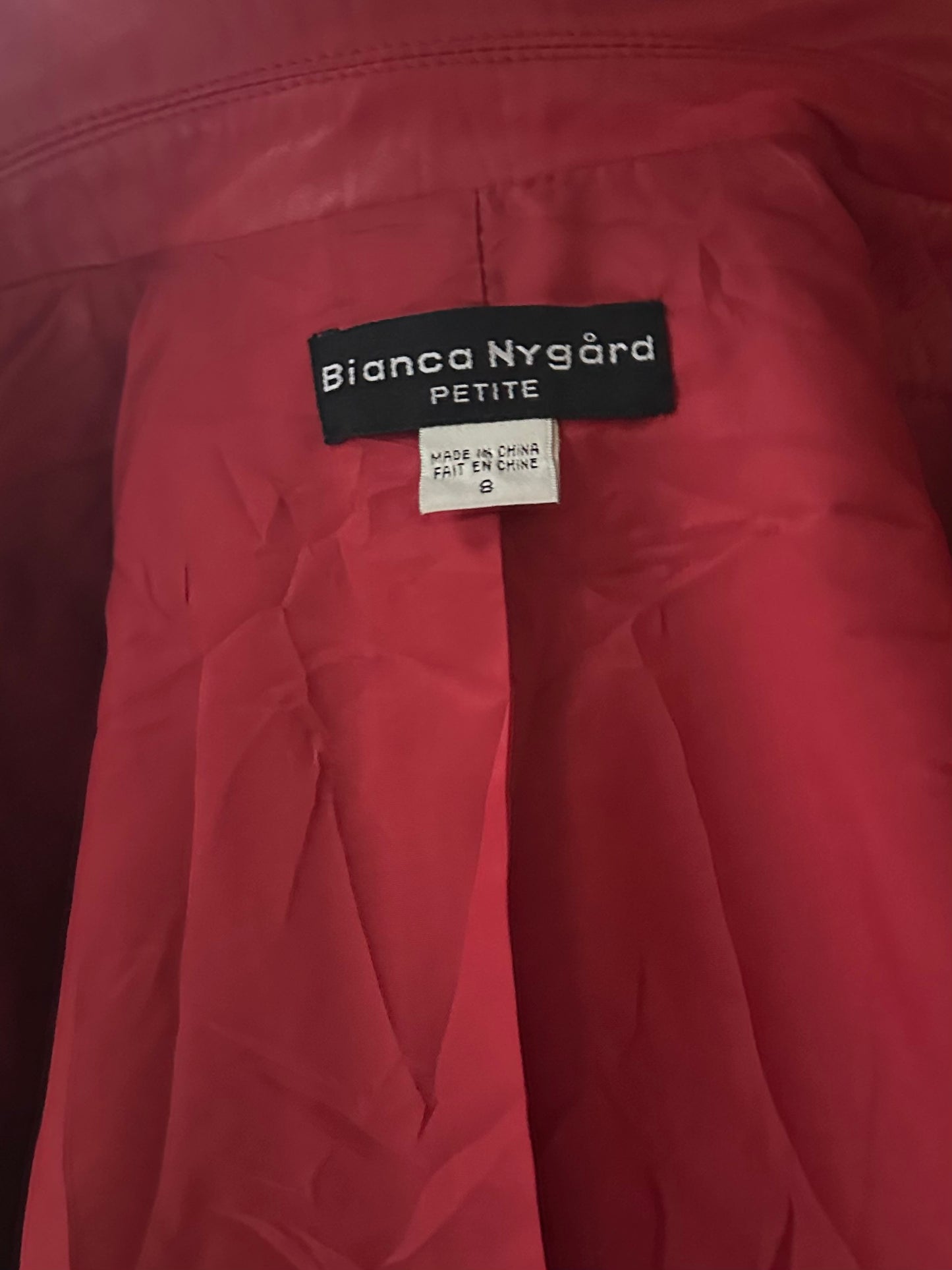 Y2k 'Bianca Nygard' Red Leather Jacket / Medium