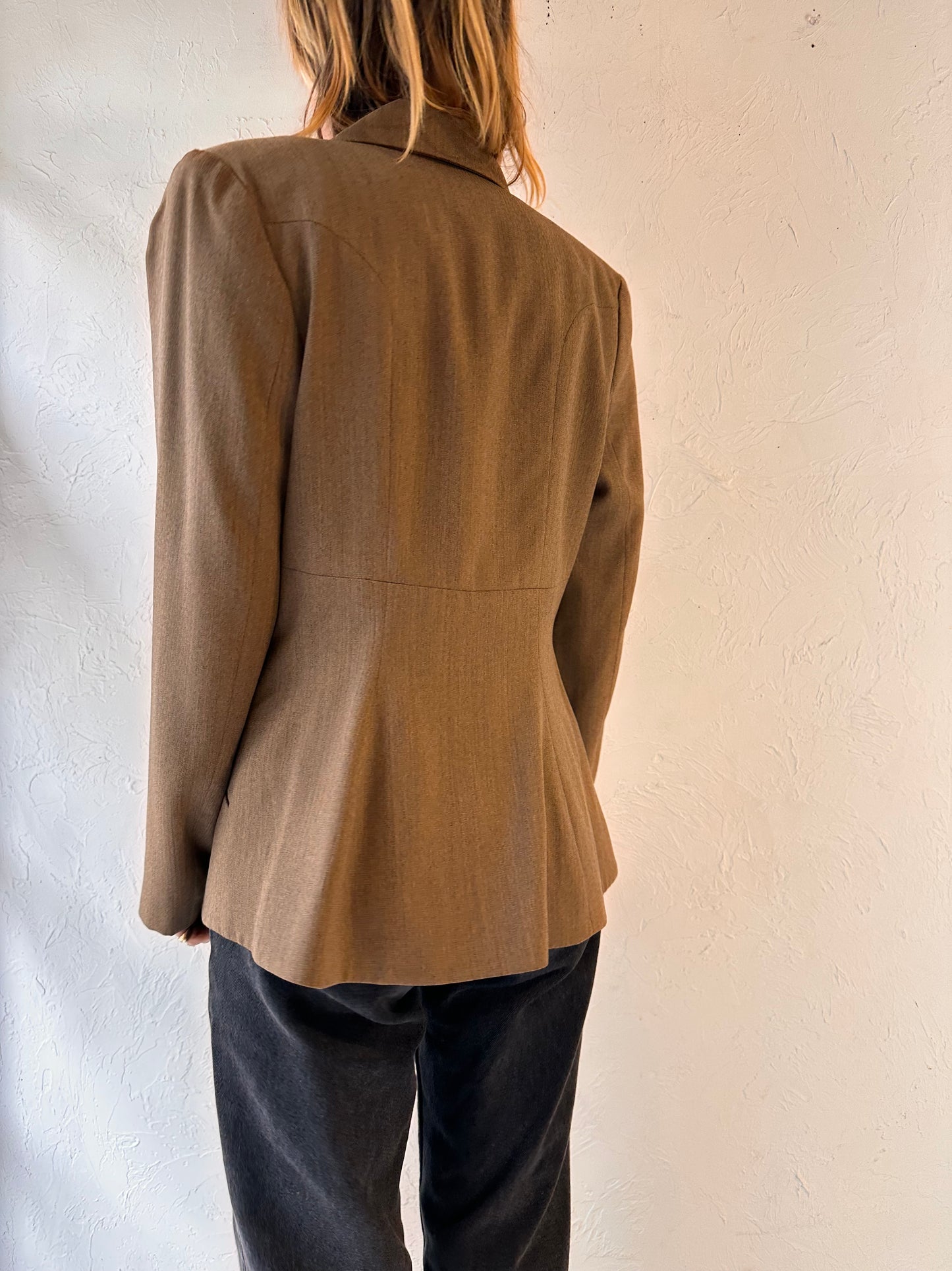 90s 'Bebe' Brown Blazer Jacket / Medium