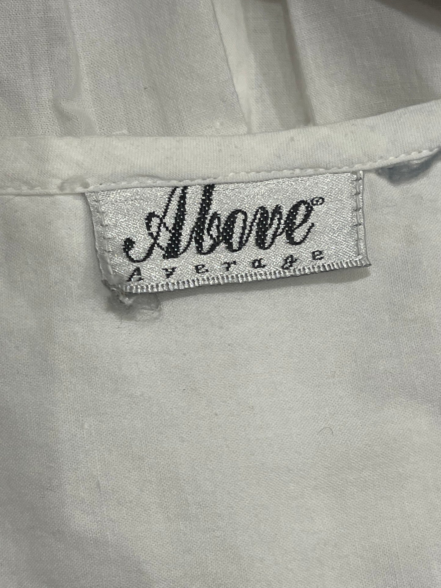 90s 'Above Average' White Cotton Dress / XL