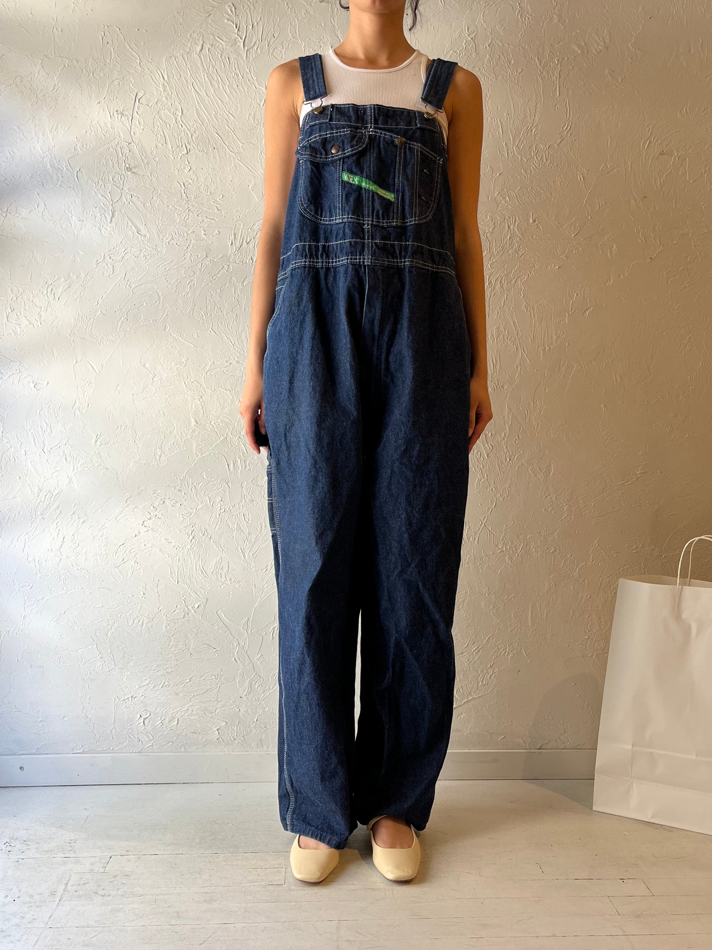 Y2K ‘Key’ Dark Wash Denim Overalls / Large