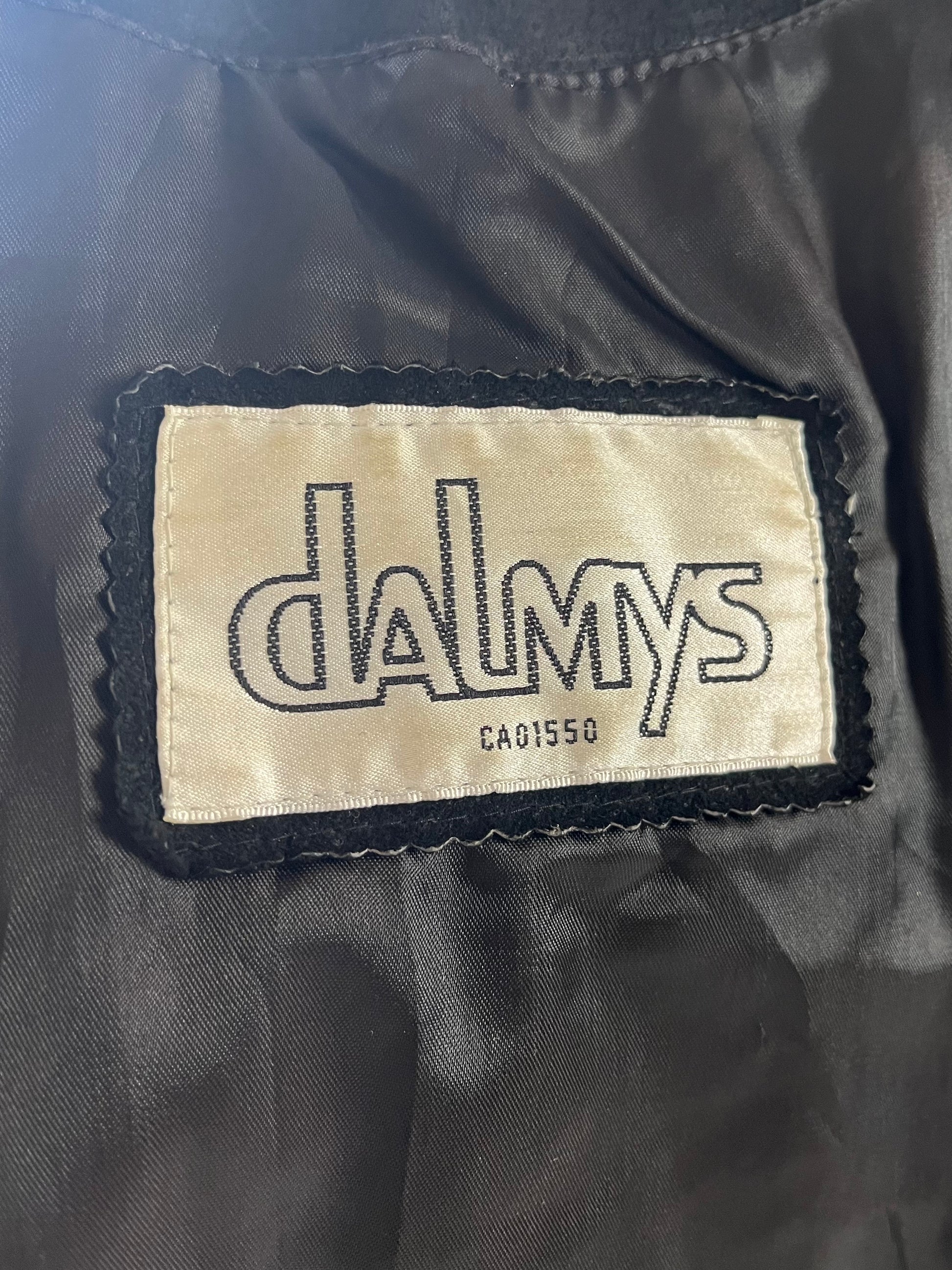 80s 'Dalmys' Oversized Black Suede Jacket / Small