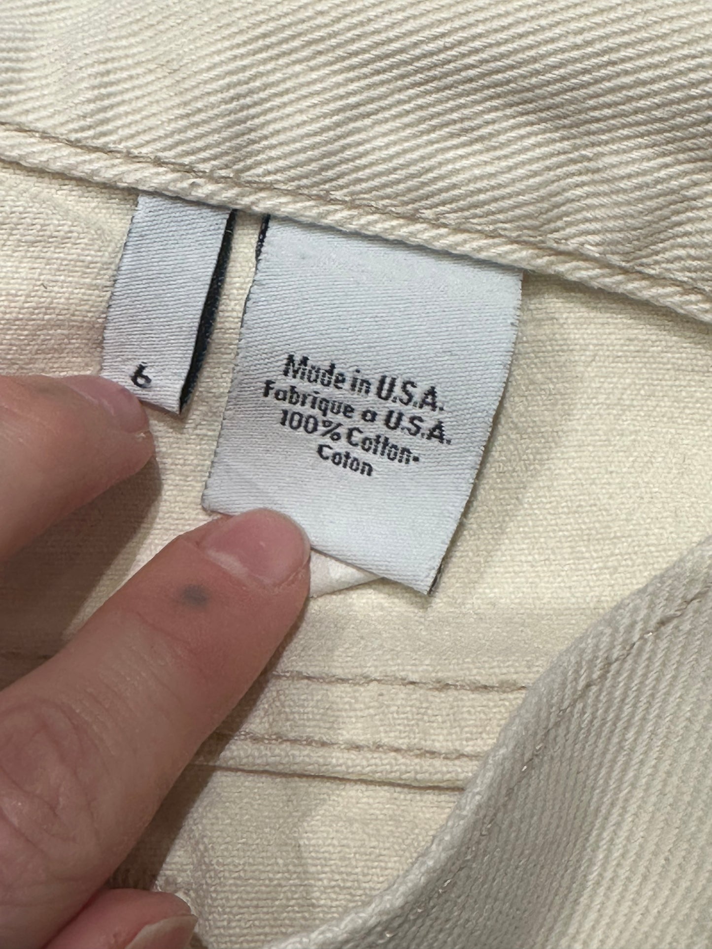 90s ‘Calvin Klein’ Cream Jeans / Union Made / Small