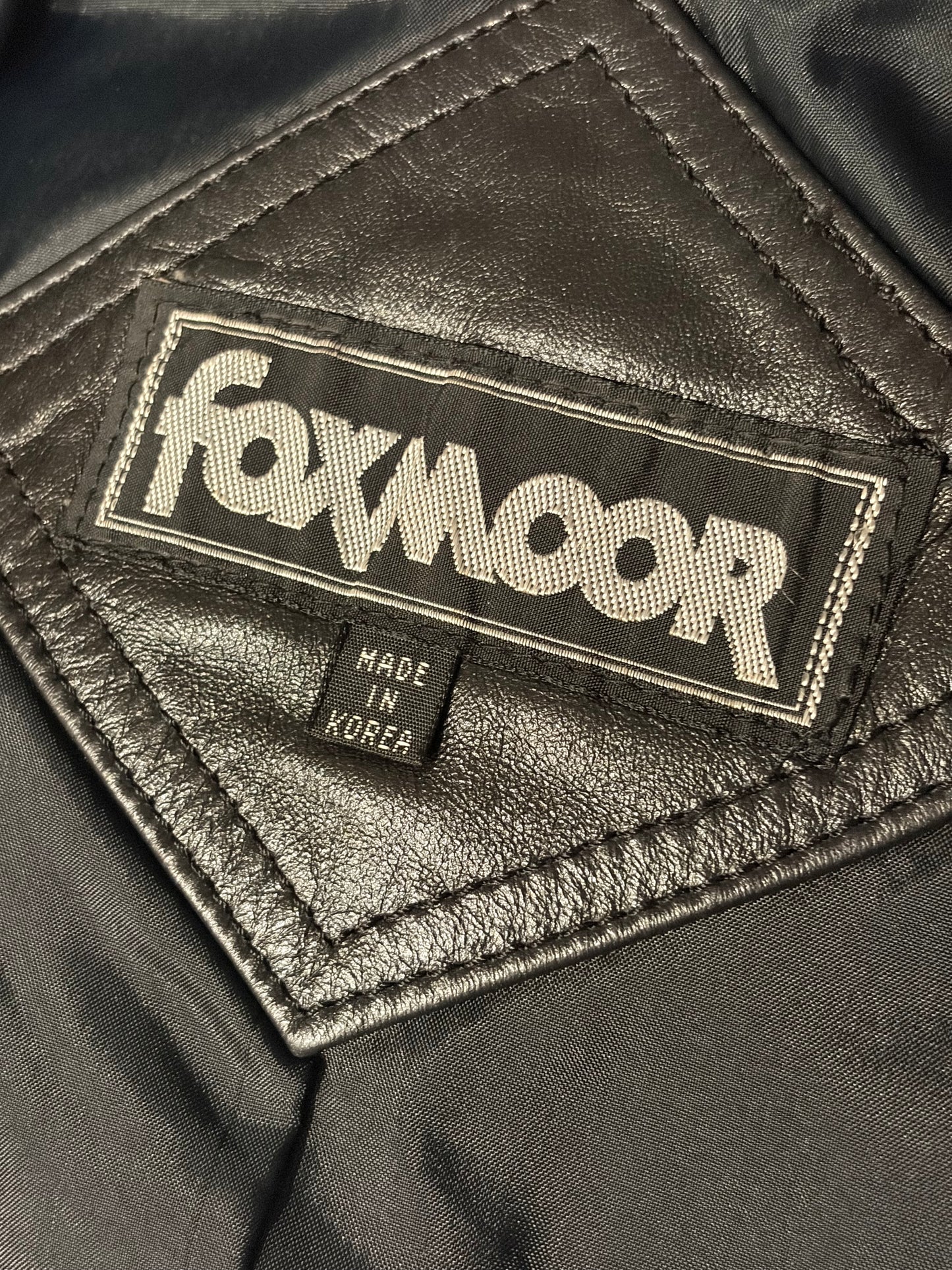 90s 'Fox Moor' Black Minimalist Leather Jacket / Small