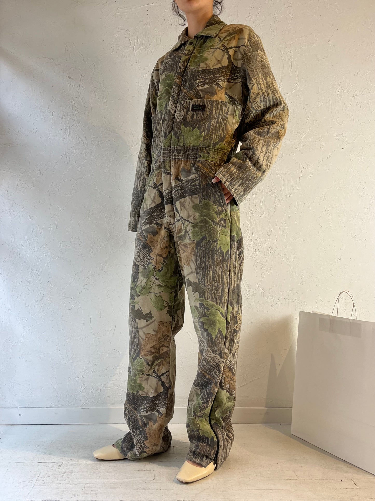 90s ‘Liberty’ Camo Jumpsuit / Medium