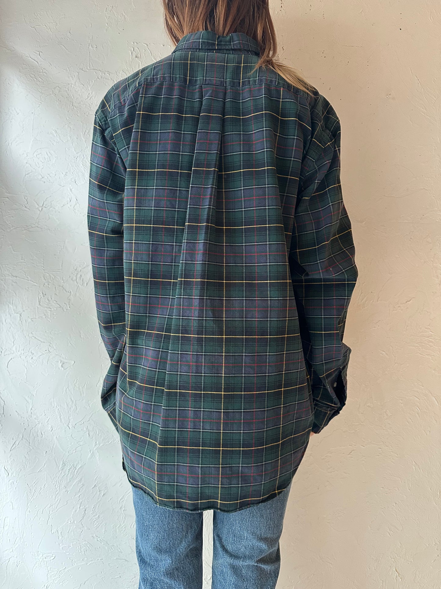 Y2k 'Ralph Lauren' Plaid Button up Shirt / XL