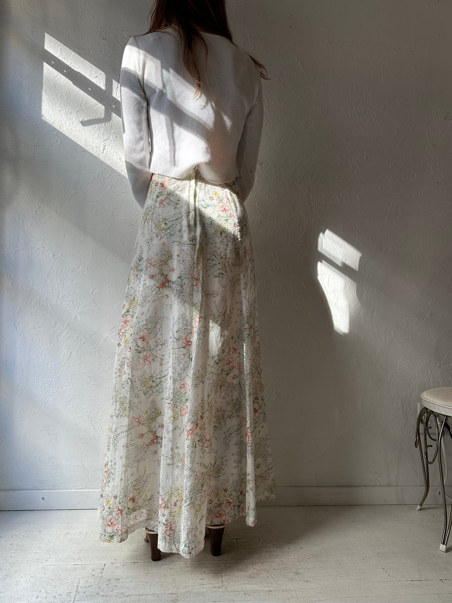 70s 'Koret of California' Floral Maxi Skirt / XS