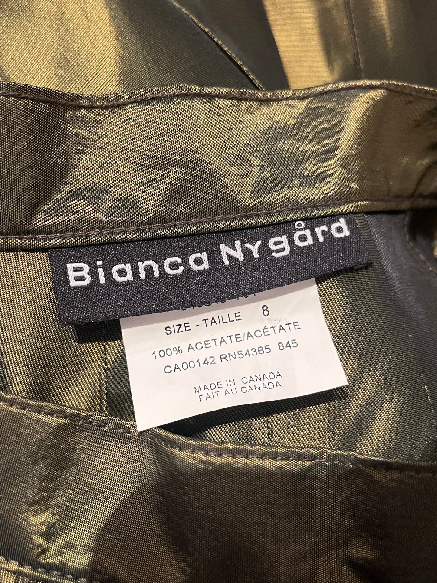 90s 'Nygard' Green Shiny Maxi Skirt / Medium