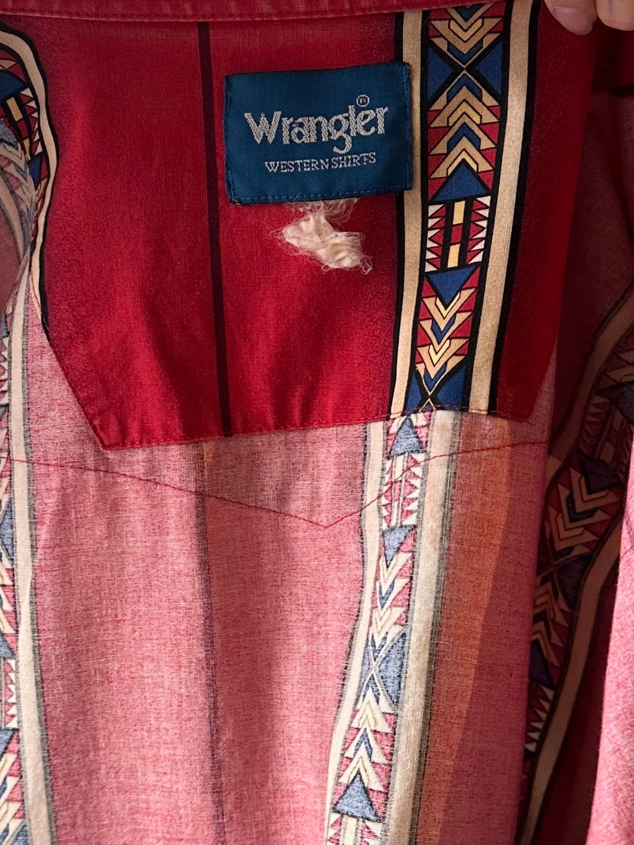 90s ‘Wrangler’ Aztec Snap Up Western Shirt / XXL