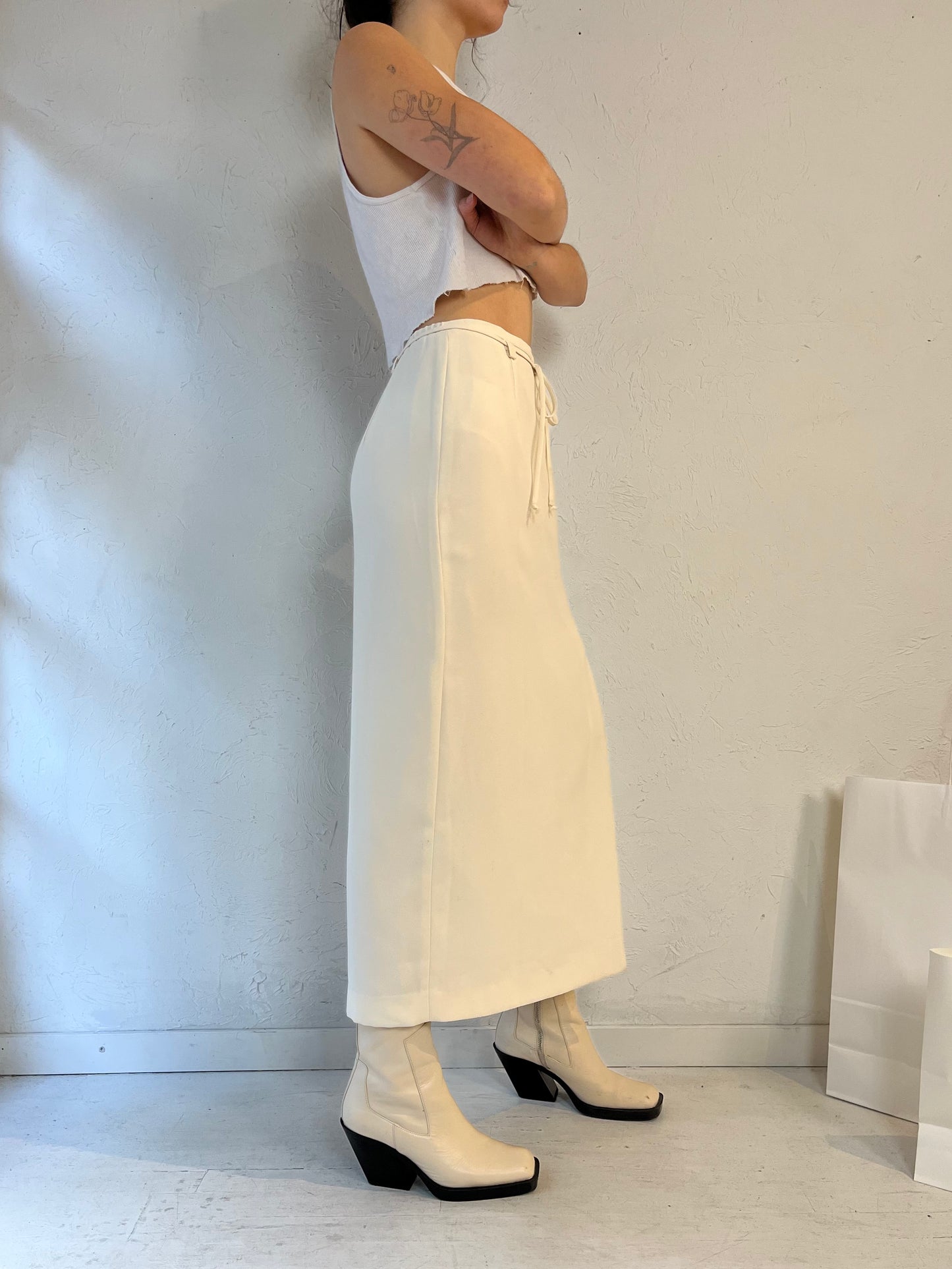 80s 90s 'Mister Leonard' Creamy White Skirt / Small - Medium