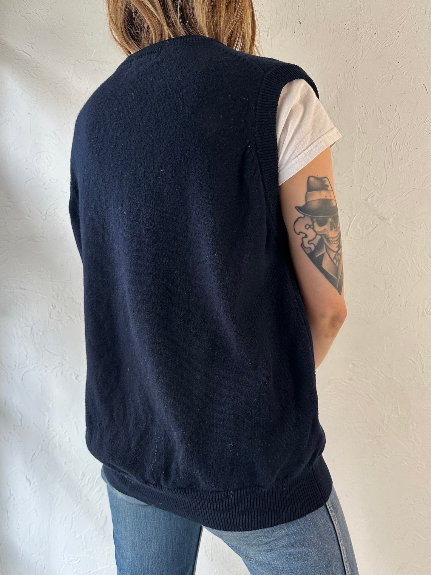 Y2K ‘Pendleton’ Navy Blue Wool Vest / Medium