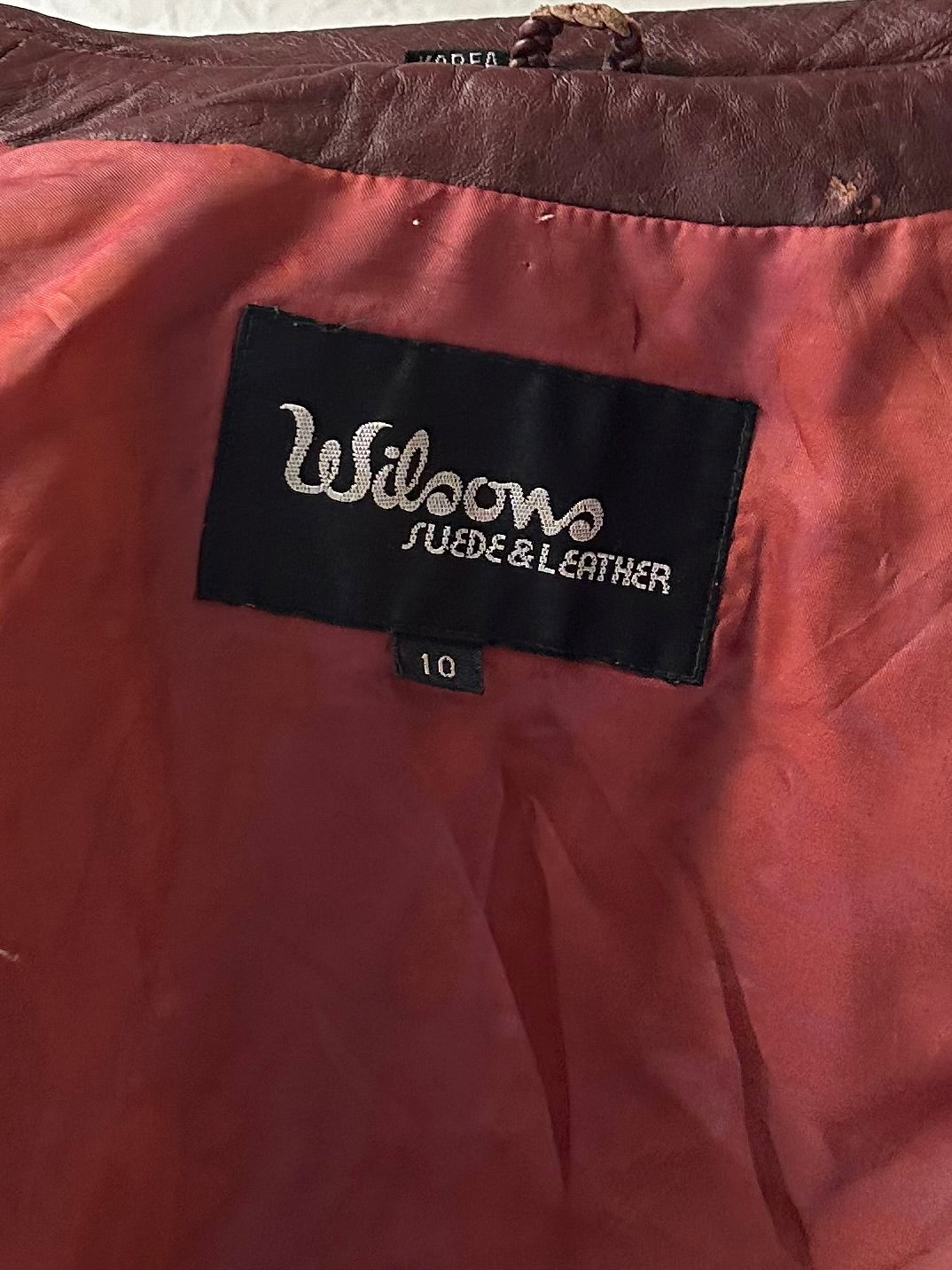 80s ‘Wilson’s’ Burgundy Leather Jacket / Small