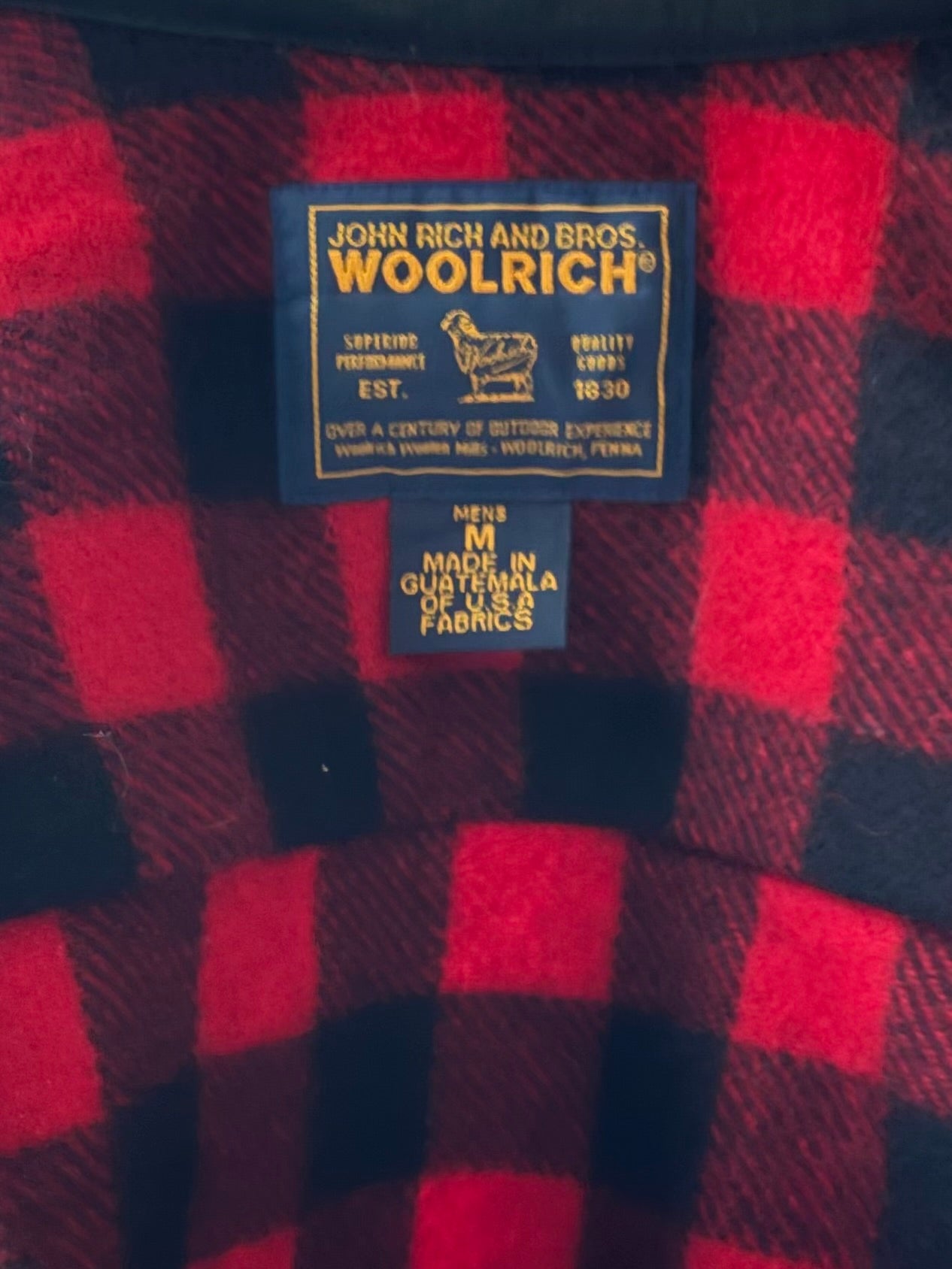 Y2k 'Woolrich' Thick Wool Plaid Shirt / Medium