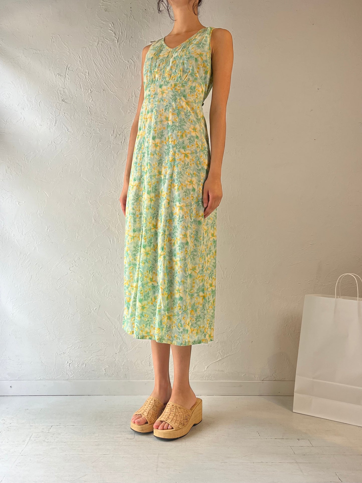 90s ‘April Cornell’ Floral Print Dress / Small