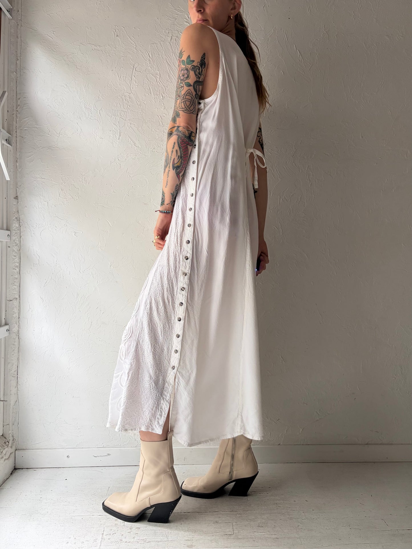 Vintage White Fairy Core Maxi Dress / Medium