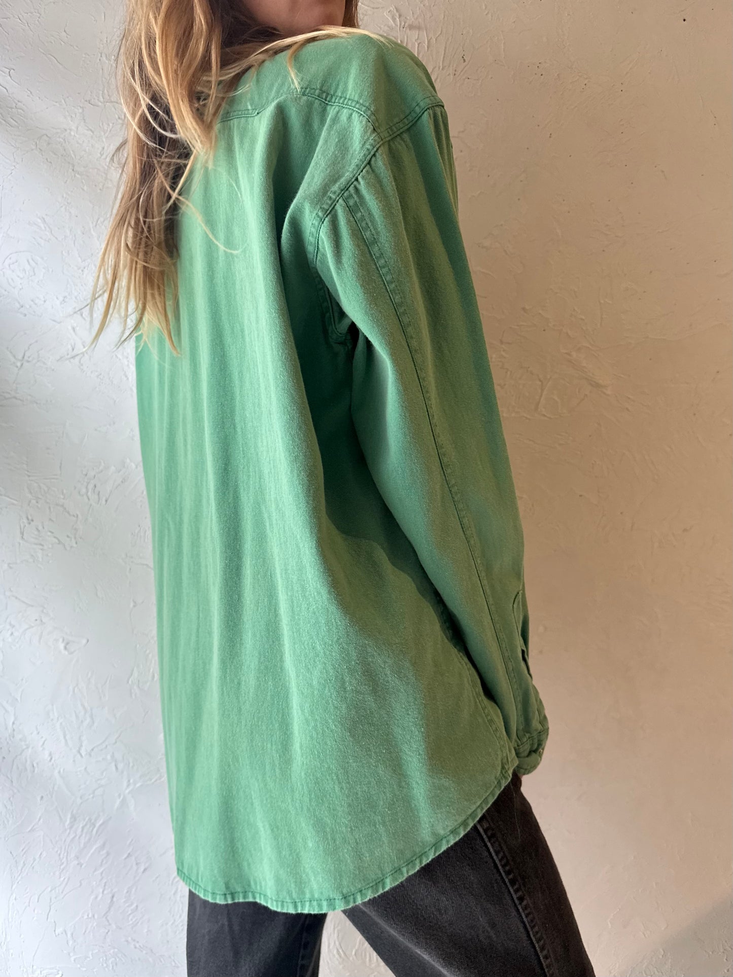 90s 'Levi's' Green Button-Up Western-Style Shirt / X-Large