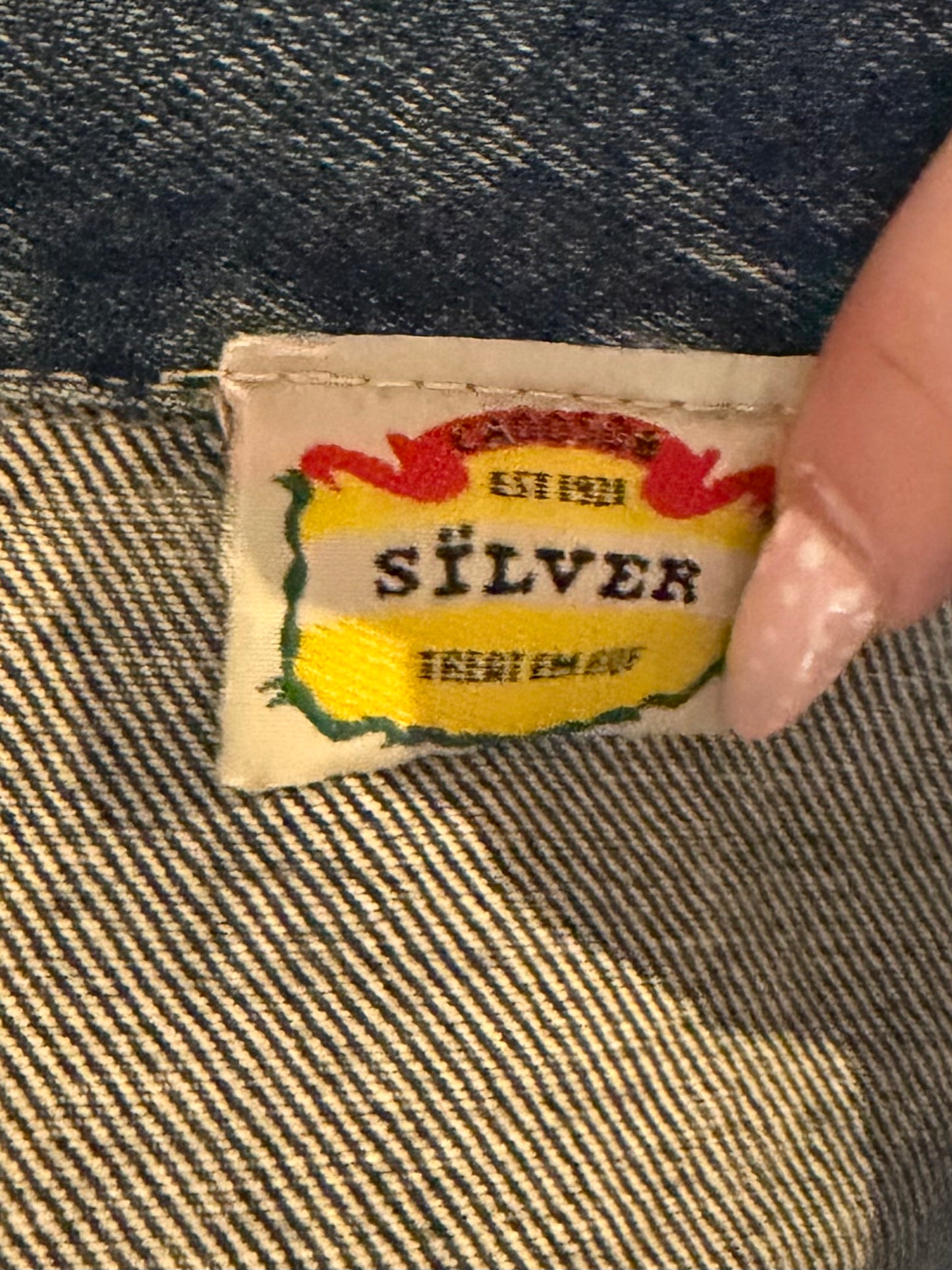 90s 'Silver' Acid Wash Denim Jacket / Small