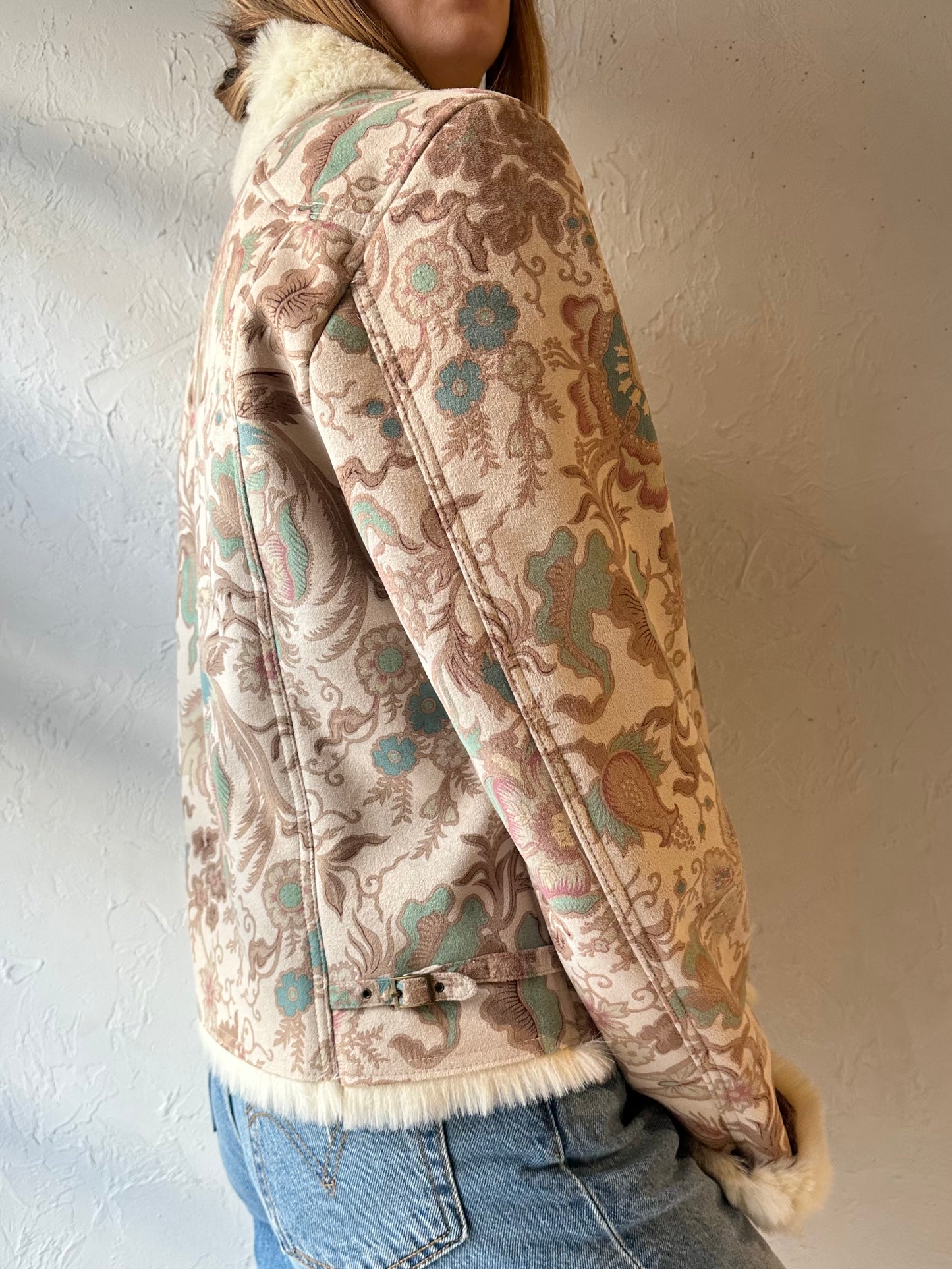 90s ‘DB Sport’ Beige Faux Suede Jacket / Medium