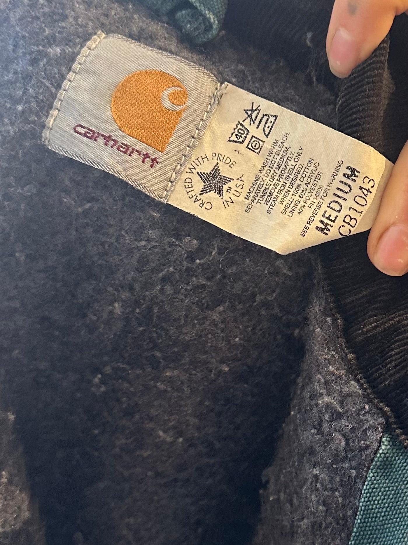90s 'Carhartt CB1043' Blanket Lined Cotton Chore Coat / Medium