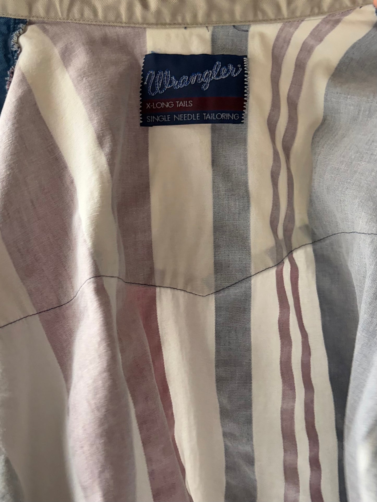 90s 'Wrangler' Button Up Cotton Shirt / Large