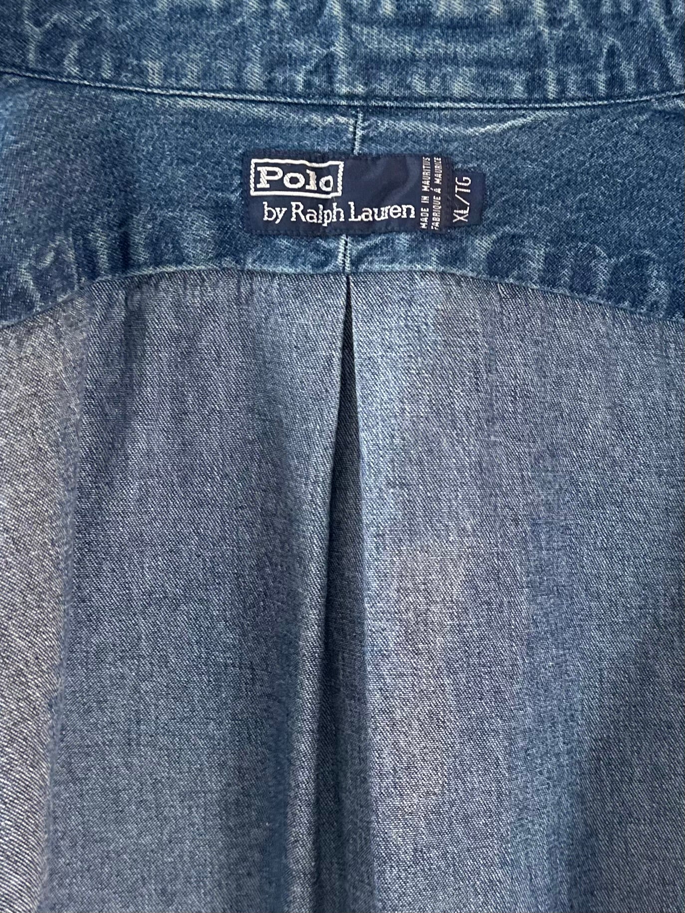 Y2k 'Ralph Lauren' Denim Button Up Shirt / XL