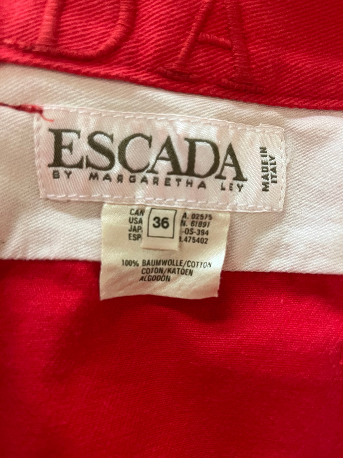 90s 'Escada' Red Beaded Jeans / Small