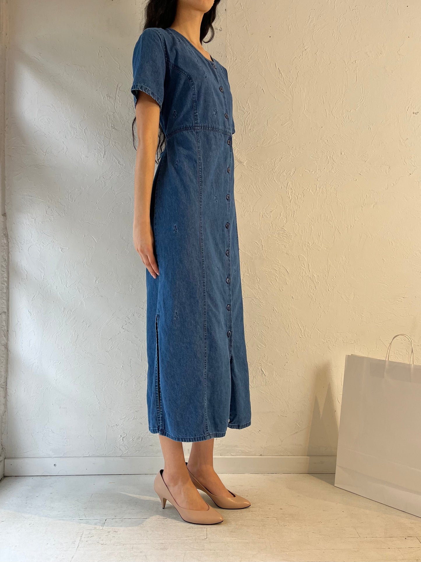 Y2K ‘Penmans’ Button Up Denim Dress / Medium