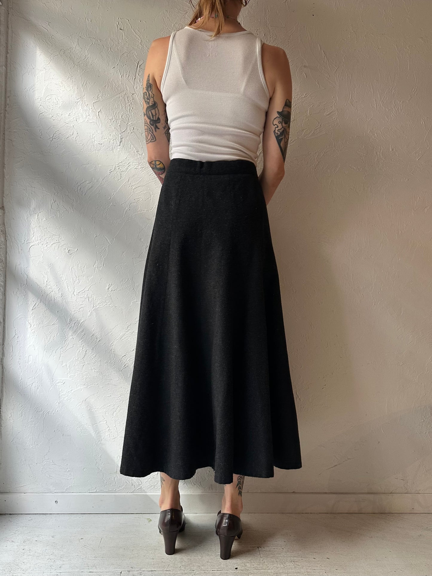 80s '123' Gray Knit Skirt / Small