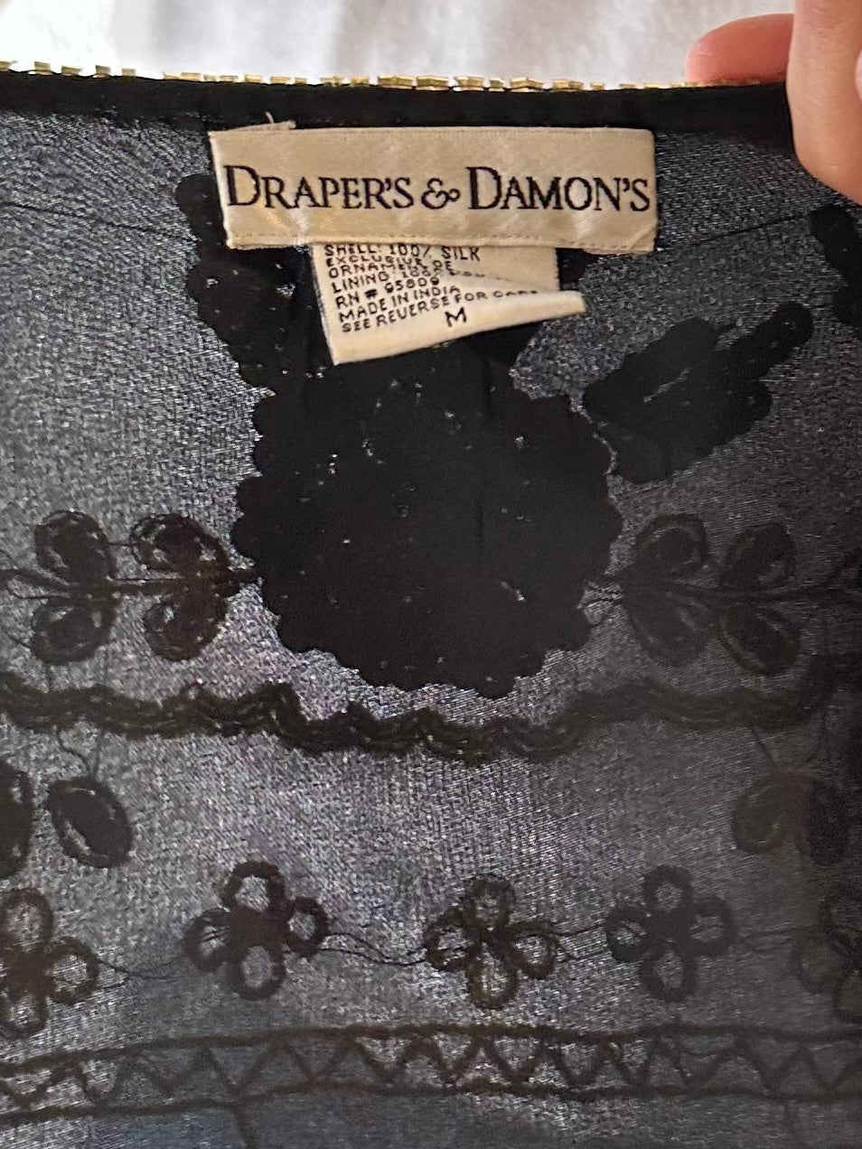 90s ‘Drapers & Damons’ Beaded Silk Jacket / Medium