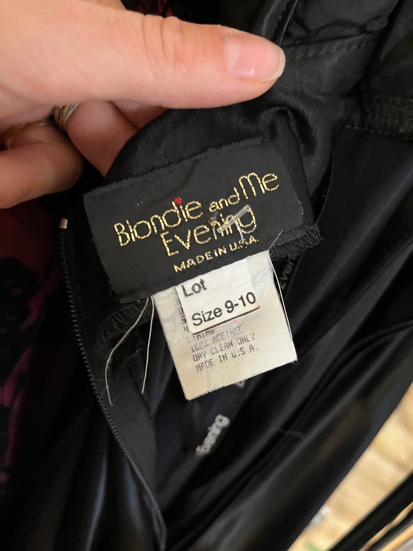 90s ‘Blondie & Me’ Black Formal Dress / Small