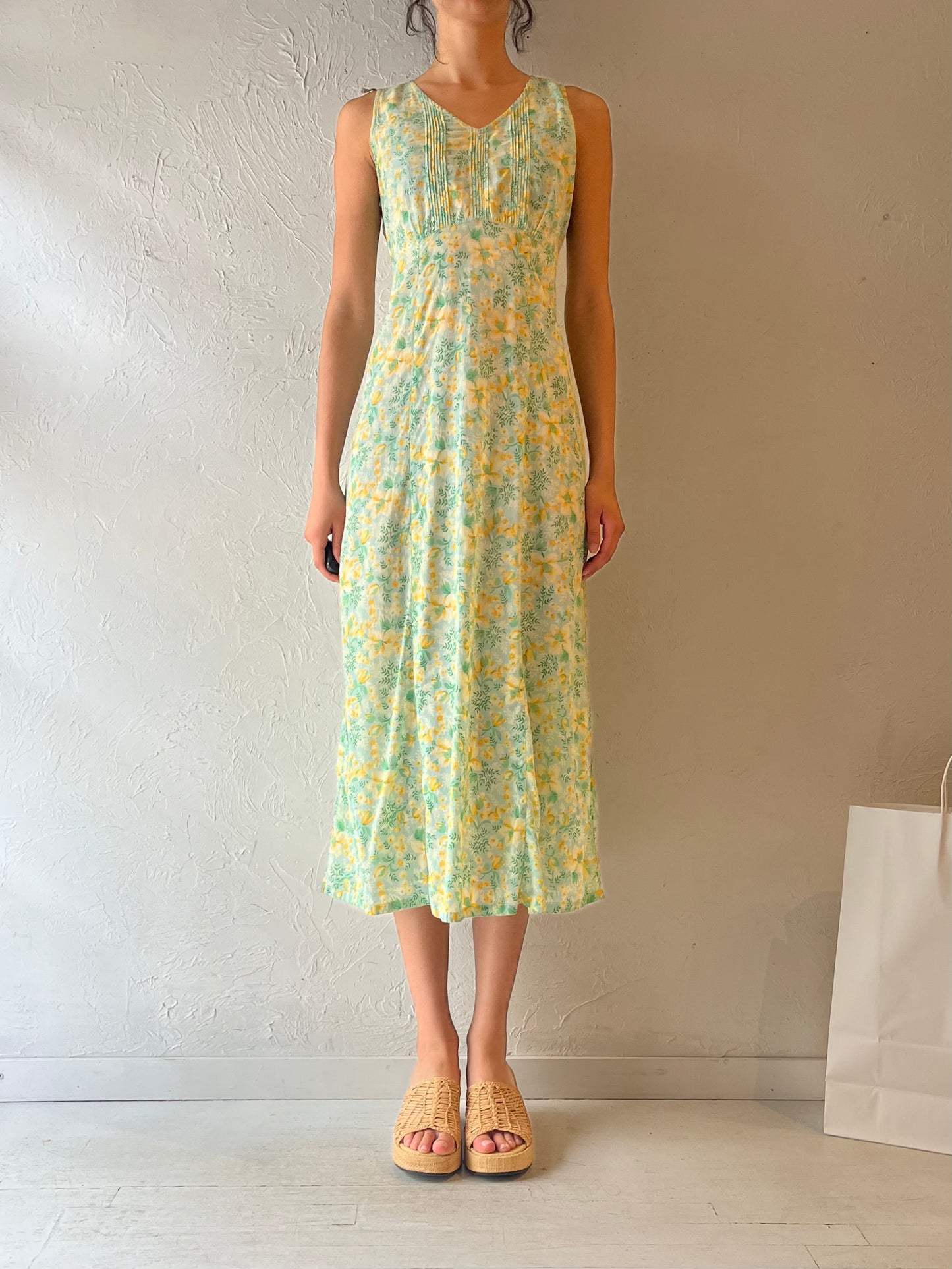 90s ‘April Cornell’ Floral Print Dress / Small