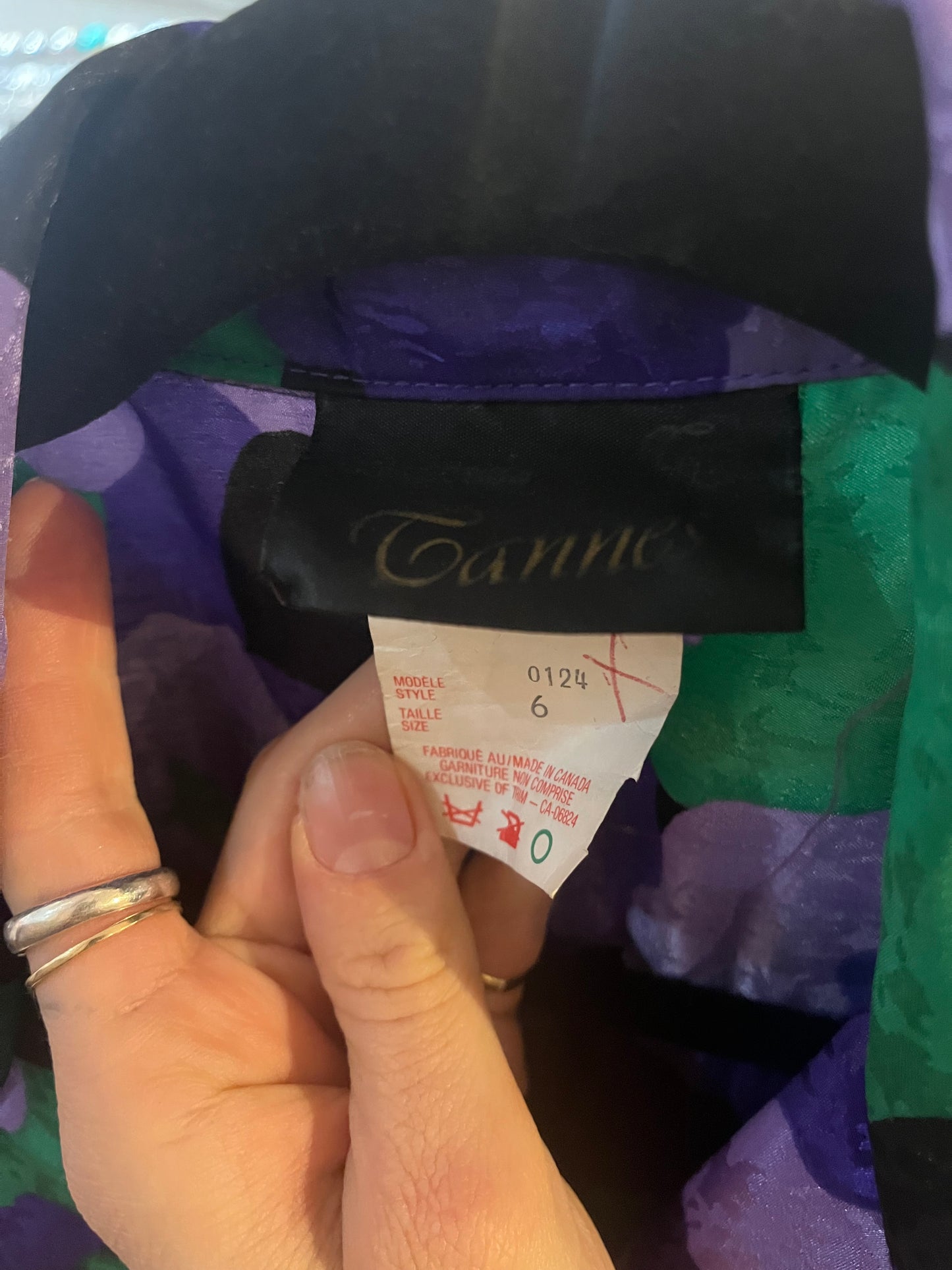 80s ‘Cannes’ Purple Floral Collared Dress / Small