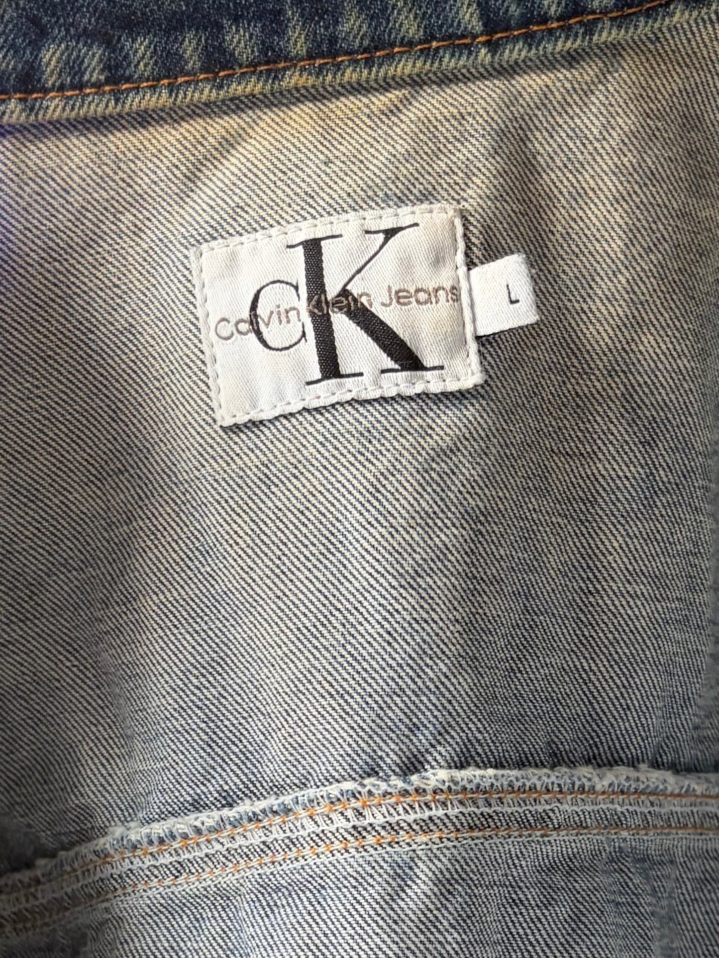 90s 'Calvin Klein' Denim Minimalist Vest / Vintage 1990s CK Classic Normcore Streetwear Jean Vest / Large