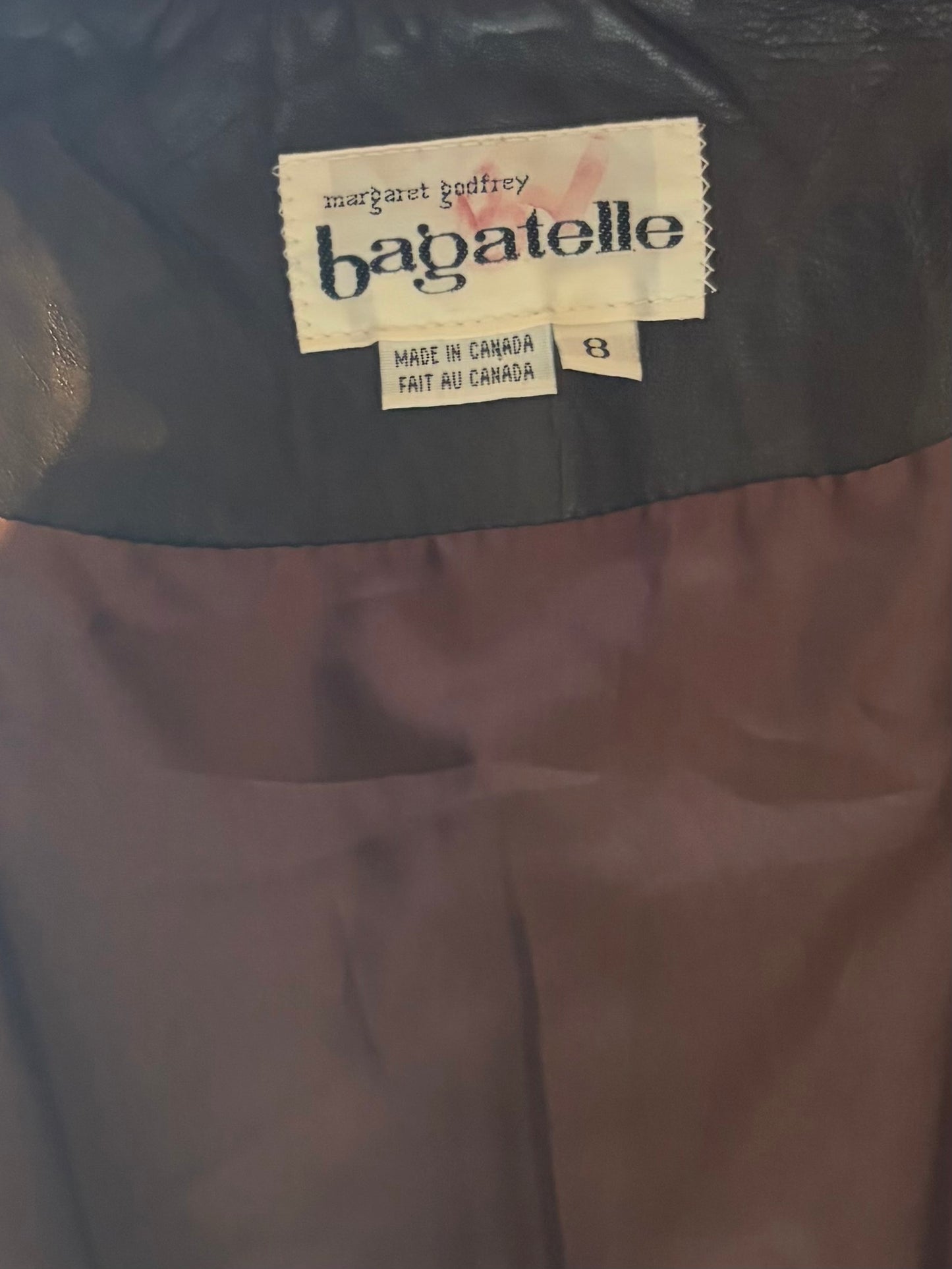 80s 'Bagatelle' Brown Cropped Leather Jacket / Medium