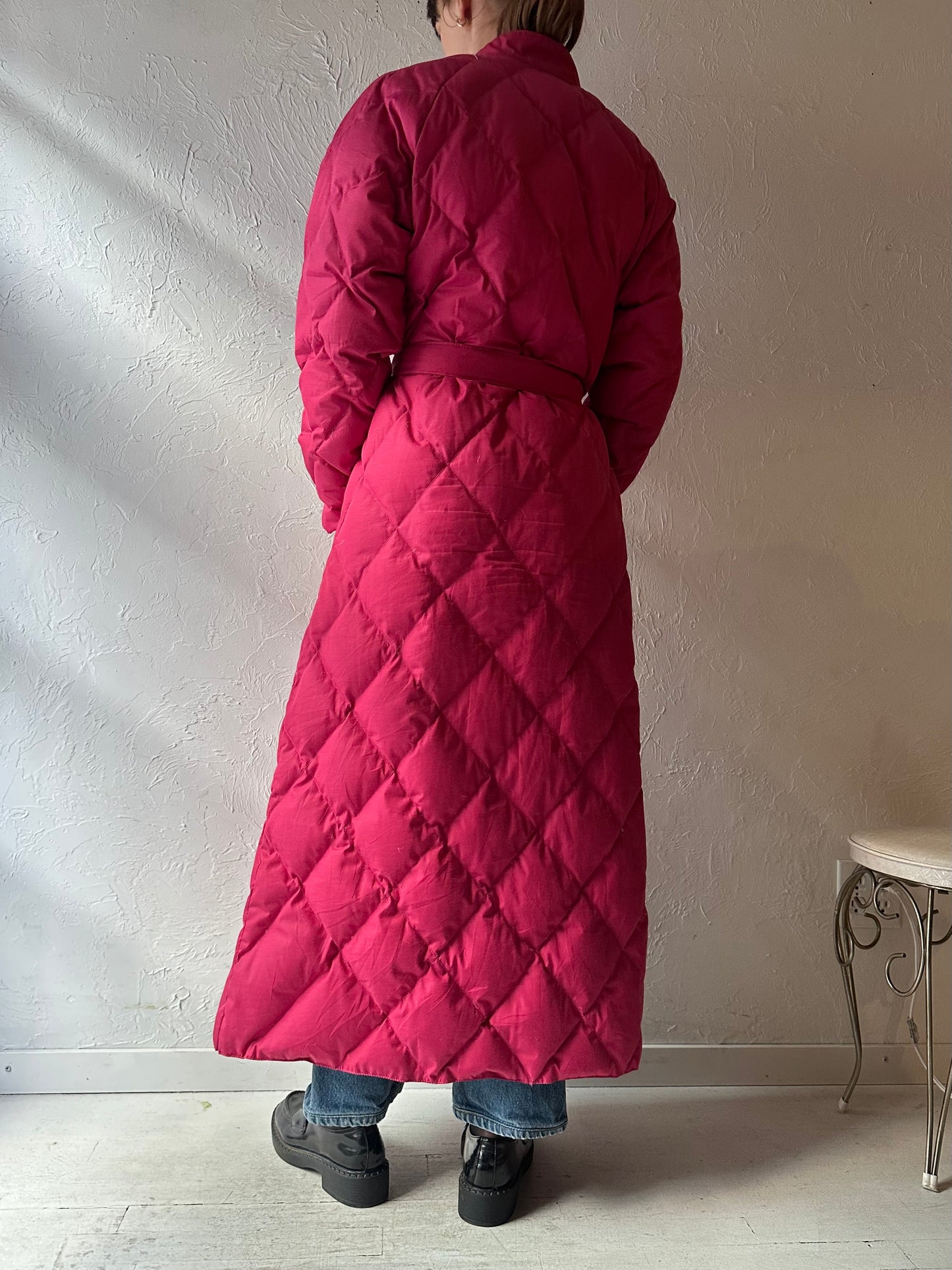 90s 'Hobo' Pink Quilted Coat / Medium