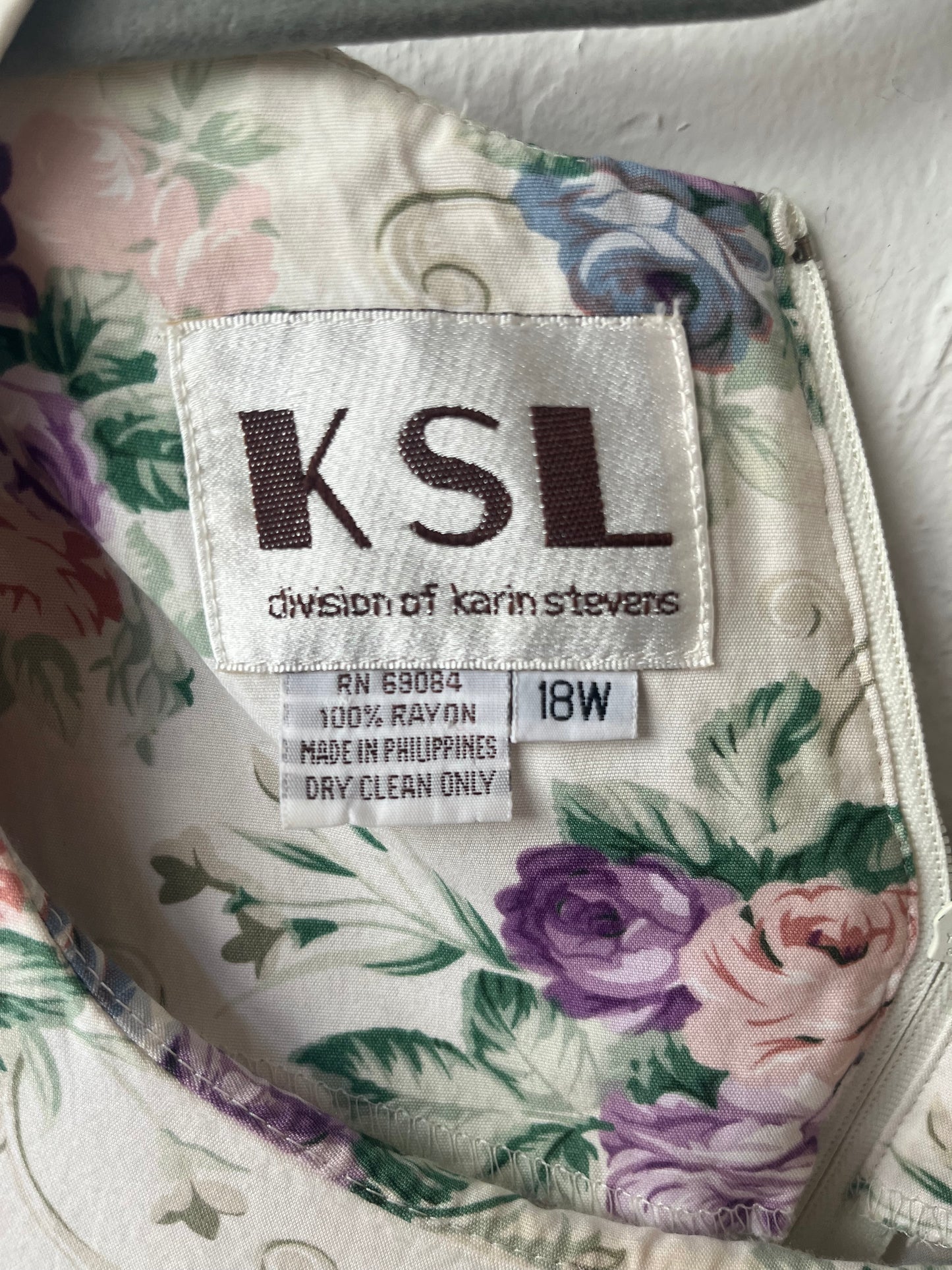 80s 'Karen Stevens' White Floral Cottagecore Summer Garden Party Dress / Large