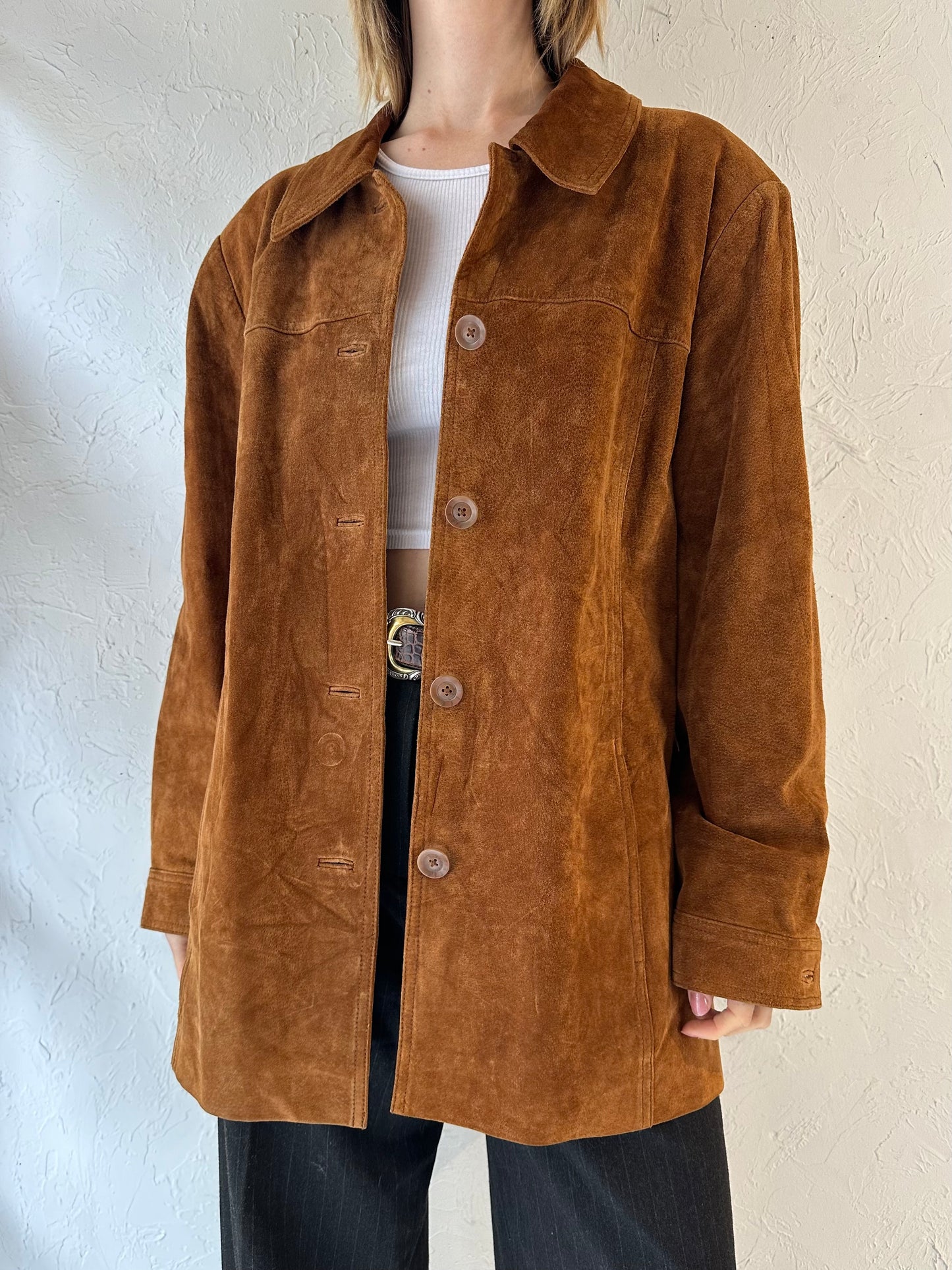 Y2K 'Cherokee ' Brown Suede Leather Jacket / XL