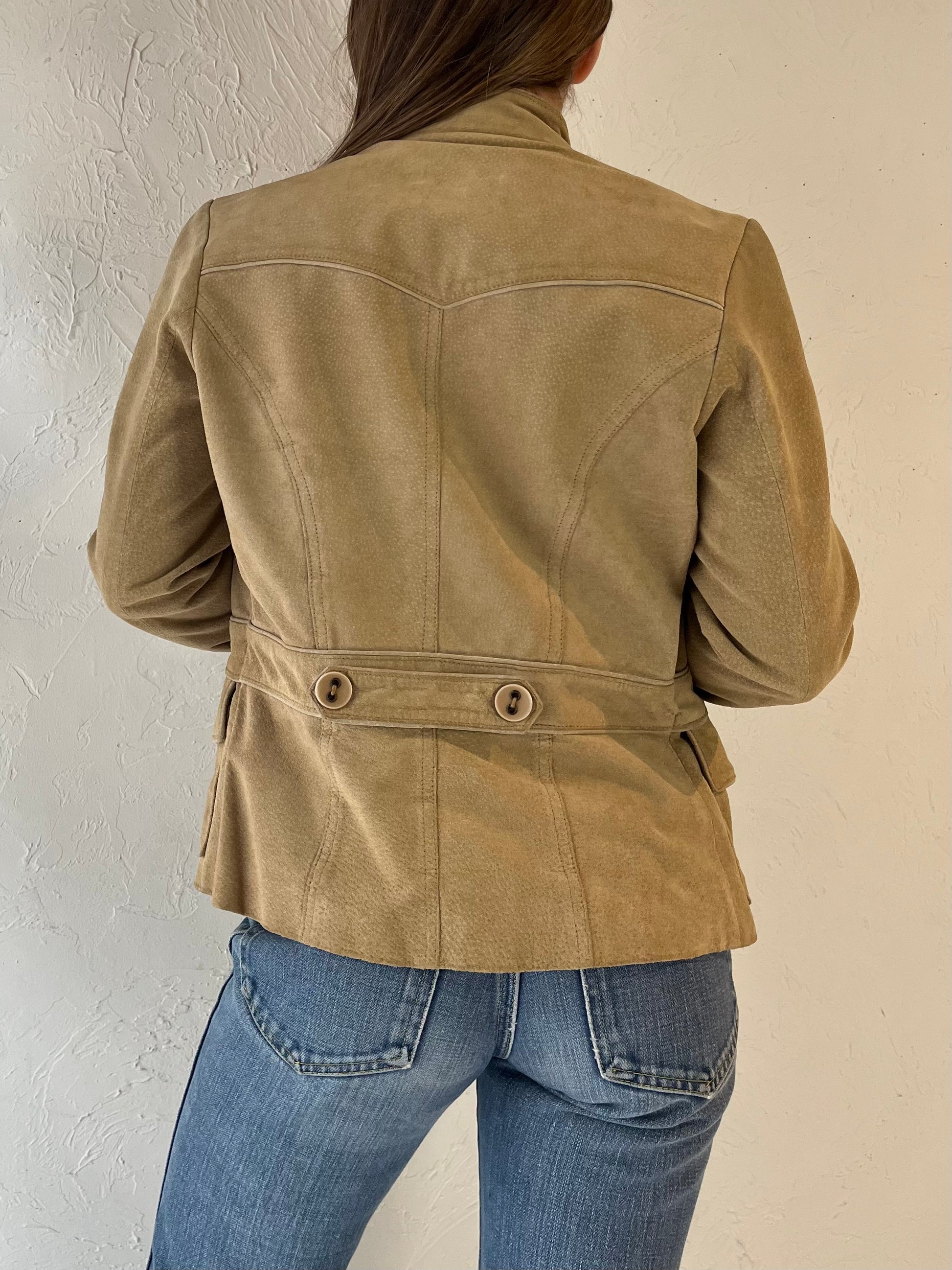 Y2k 'Le Chateau' Suede Leather Jacket / XS