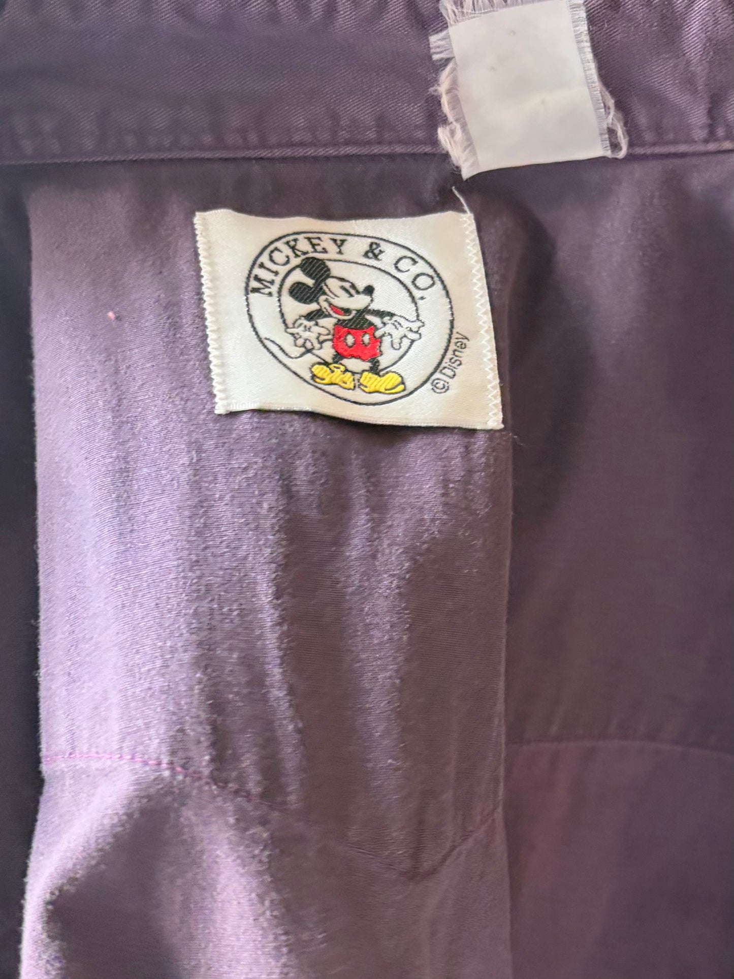 90s 'Disney Mickey & Co' Purple Embroidered Western Character Shirt / Large