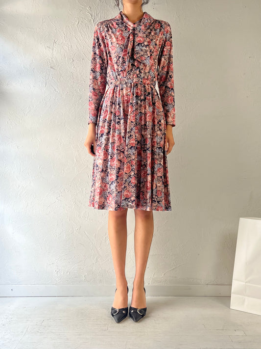 'D'Allaird's' Pink Floral Union-Made Dress / Medium