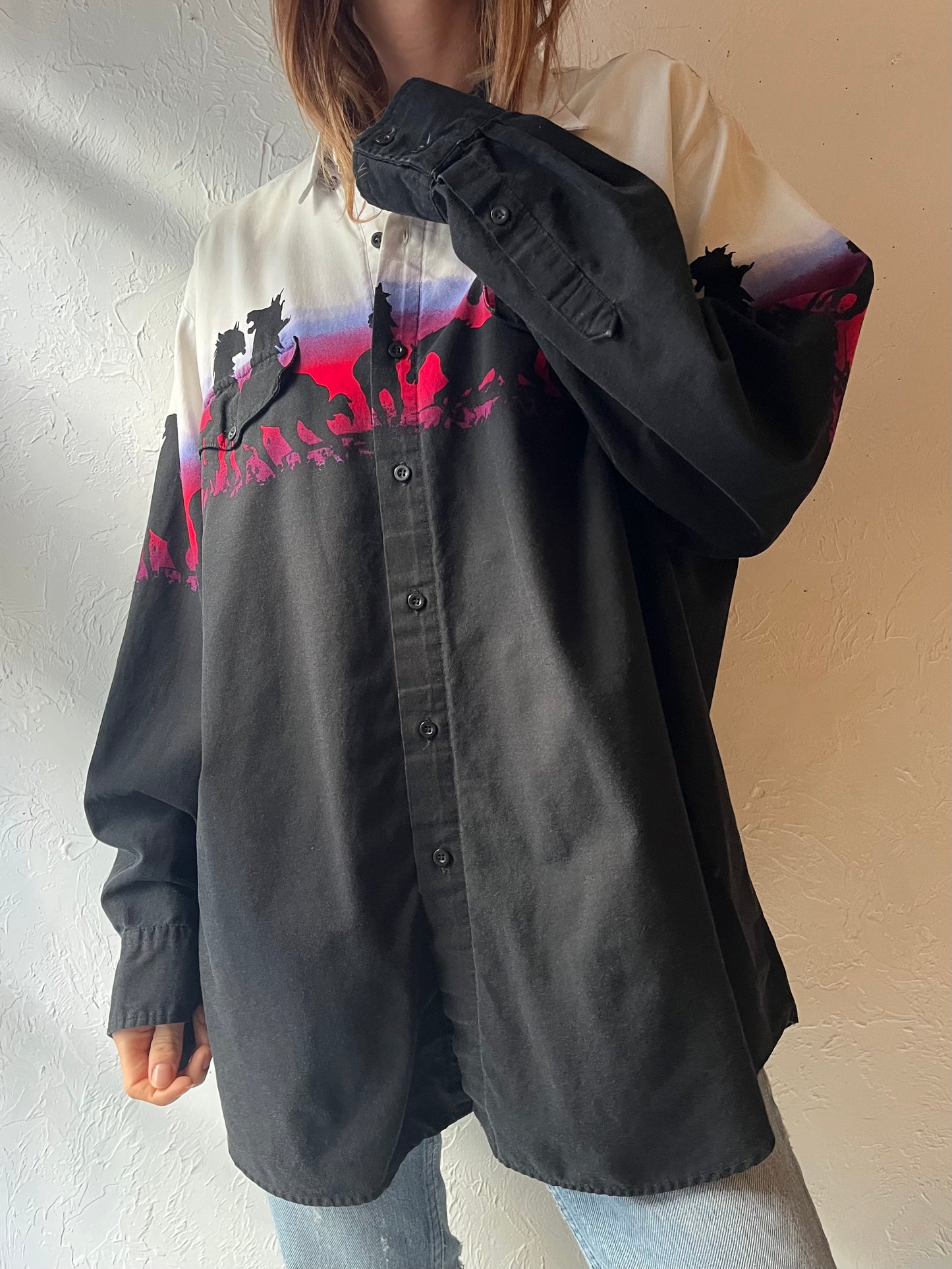 80s ‘Roper’ Cotton Western Shirt / XL