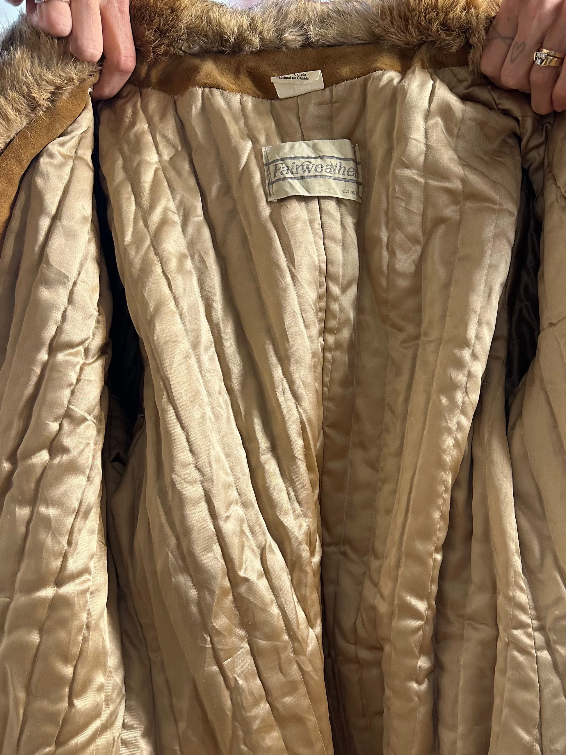 70s 'Fairweather' Suede Leather Penny Lane Coat / Small