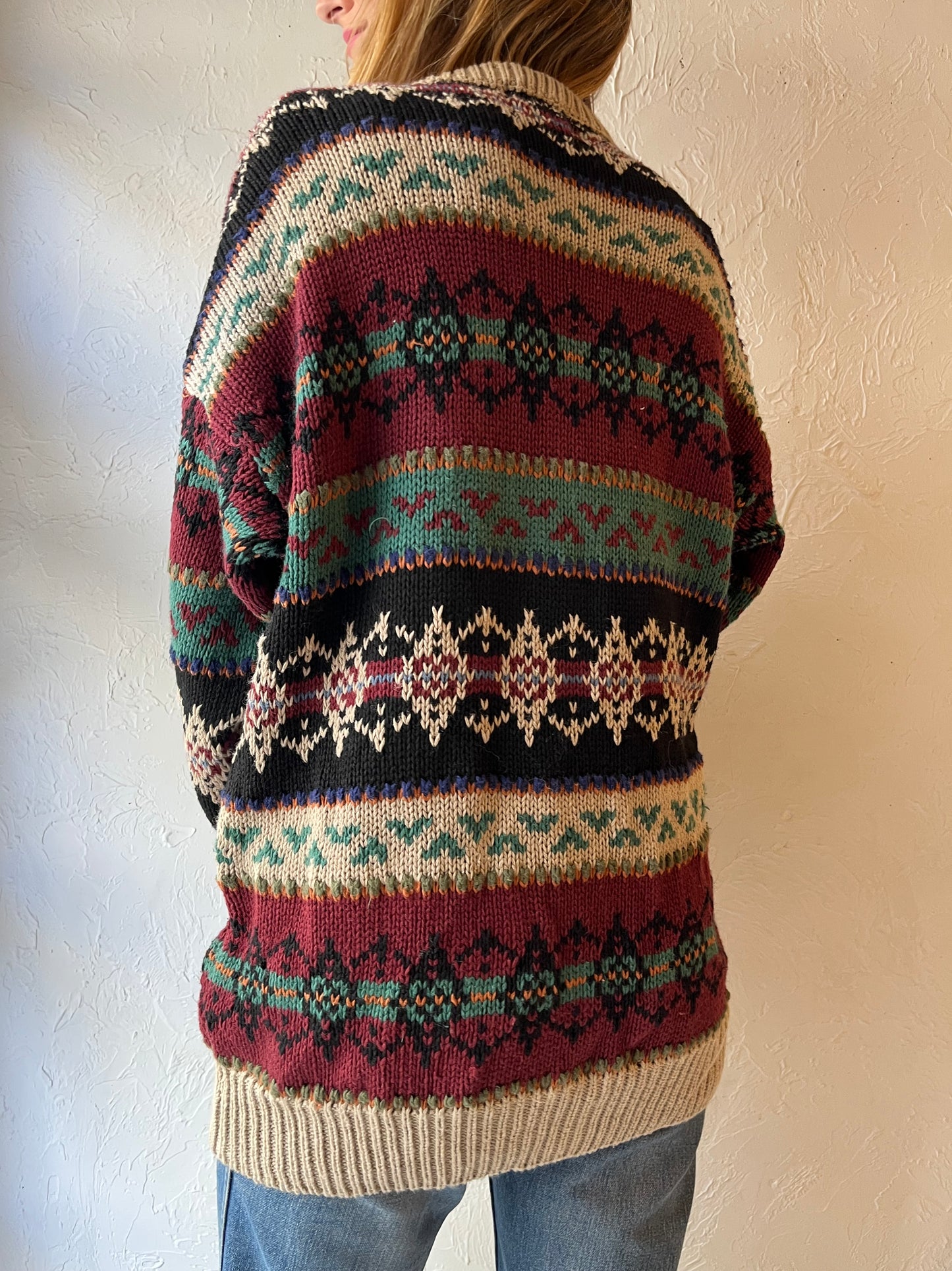 90s ‘Oliver Reed’ Cotton Knit Sweater / Large
