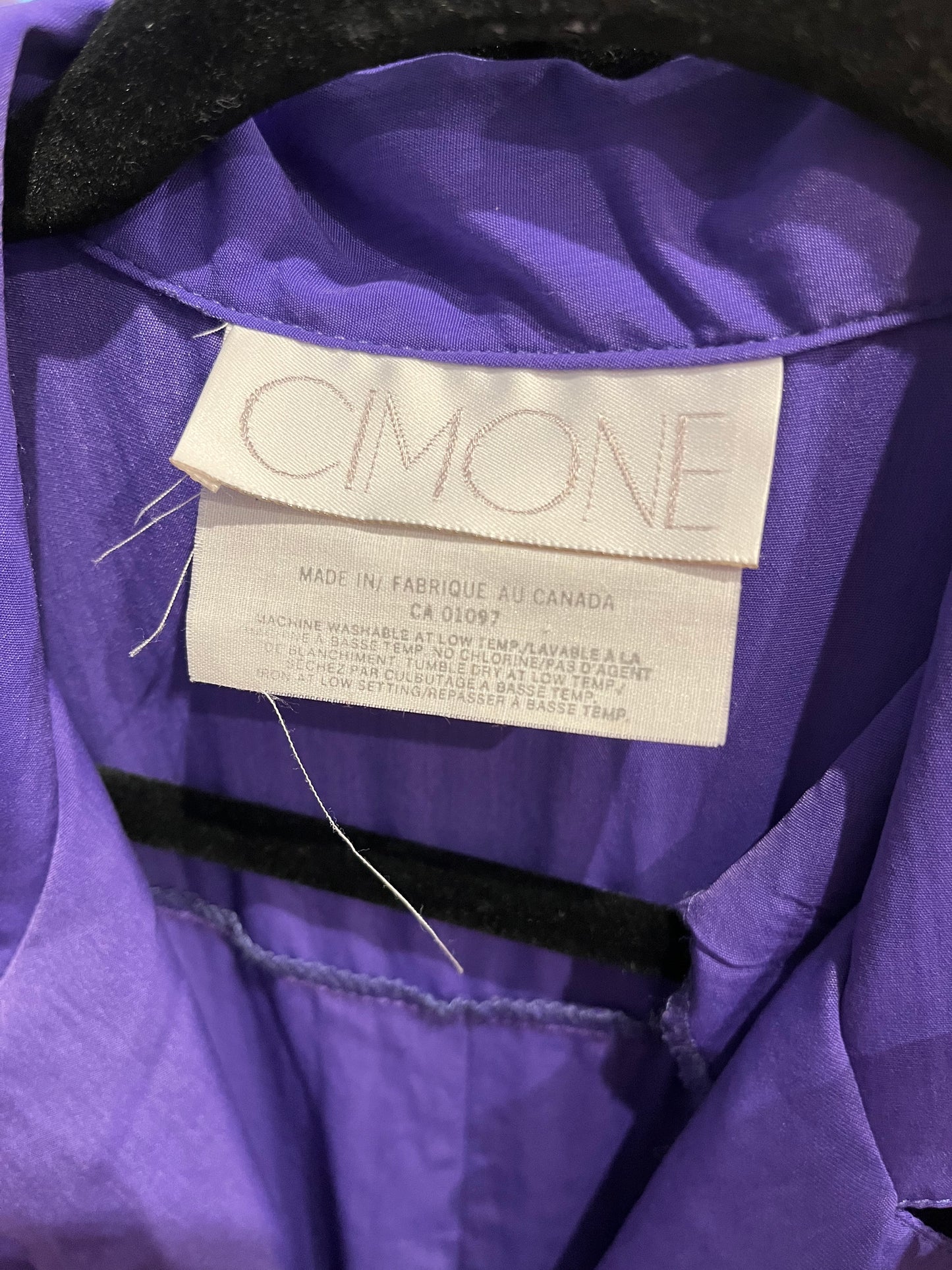 90s ‘Cimone’ Purple Collared Midi Dress / Medium